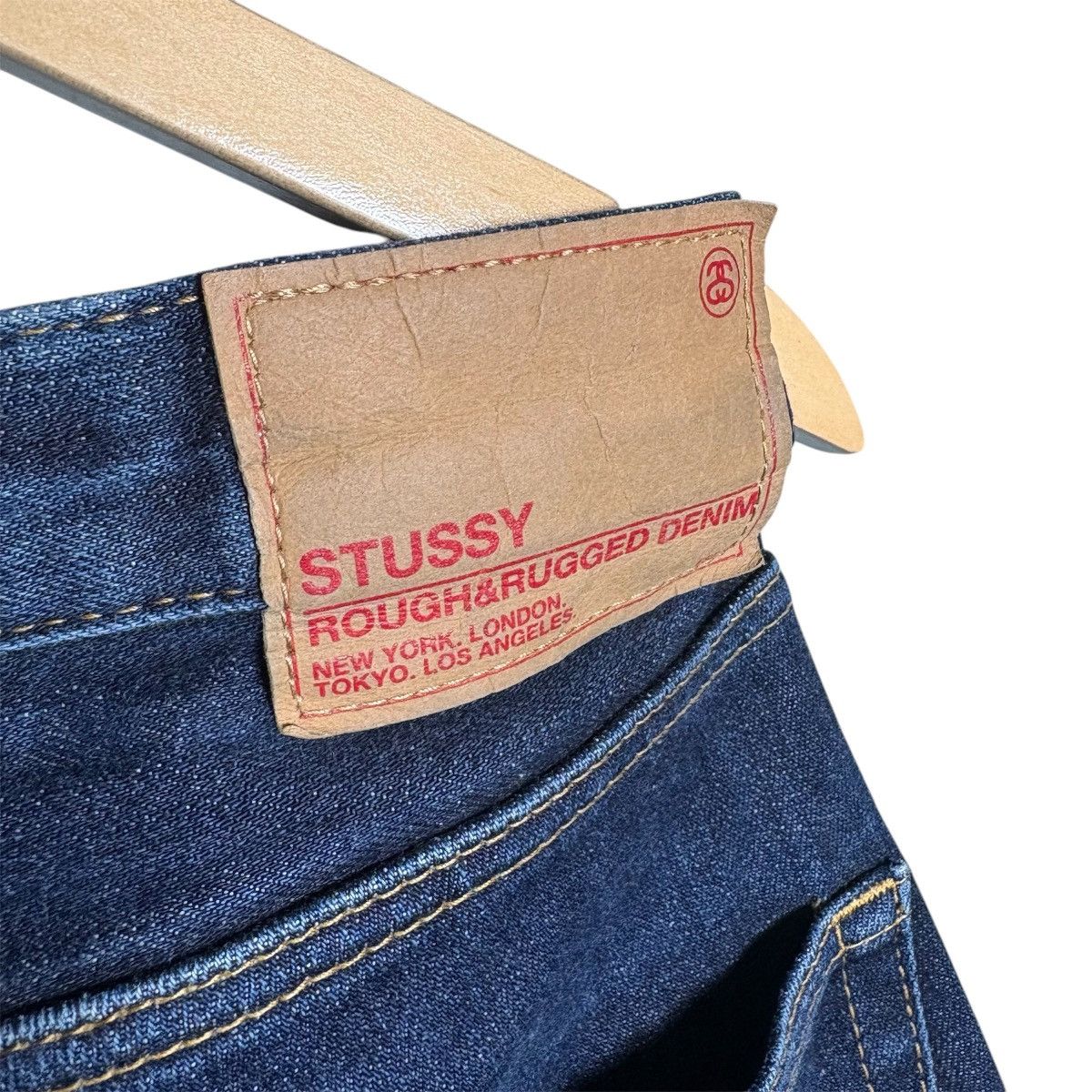 Stussy × Vintage Vintage Stussy Logo Denim Jeans Pants Size US 34 / EU 50 - 4 Thumbnail