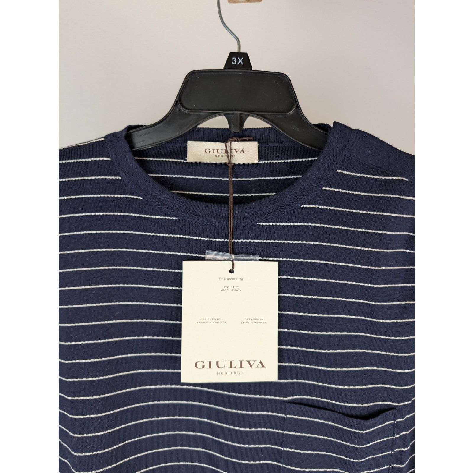 Other o1rshd1 CC20 Giuliva Round Collar Striped Sweater Blue/White Size US M / EU 48-50 / 2 - 7 Thumbnail