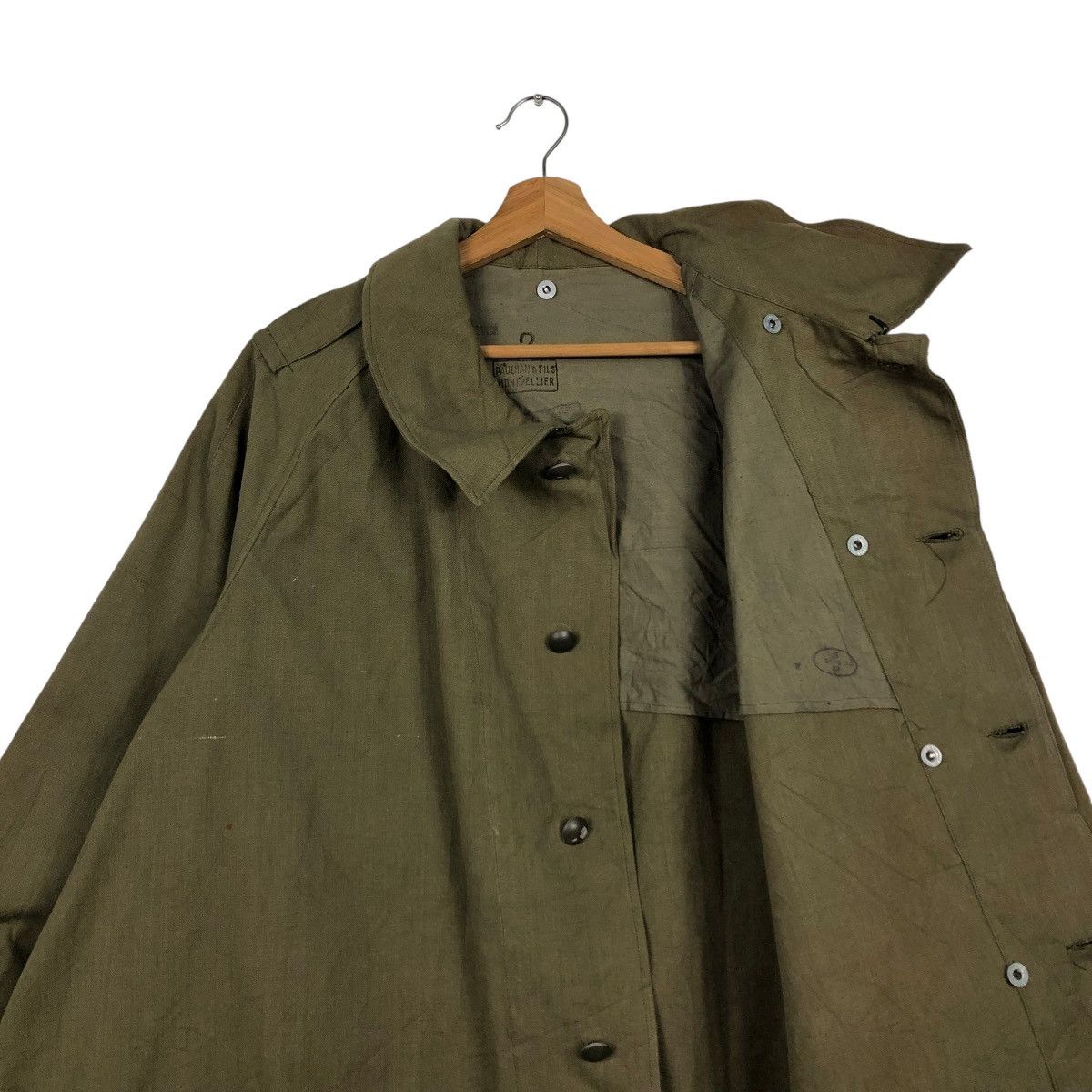 Vintage 🔥VINTAGE 1940’s LONG JACKET MILITARY US NAVY PAULMAN & FILS Size US L / EU 52-54 / 3 - 15 Thumbnail