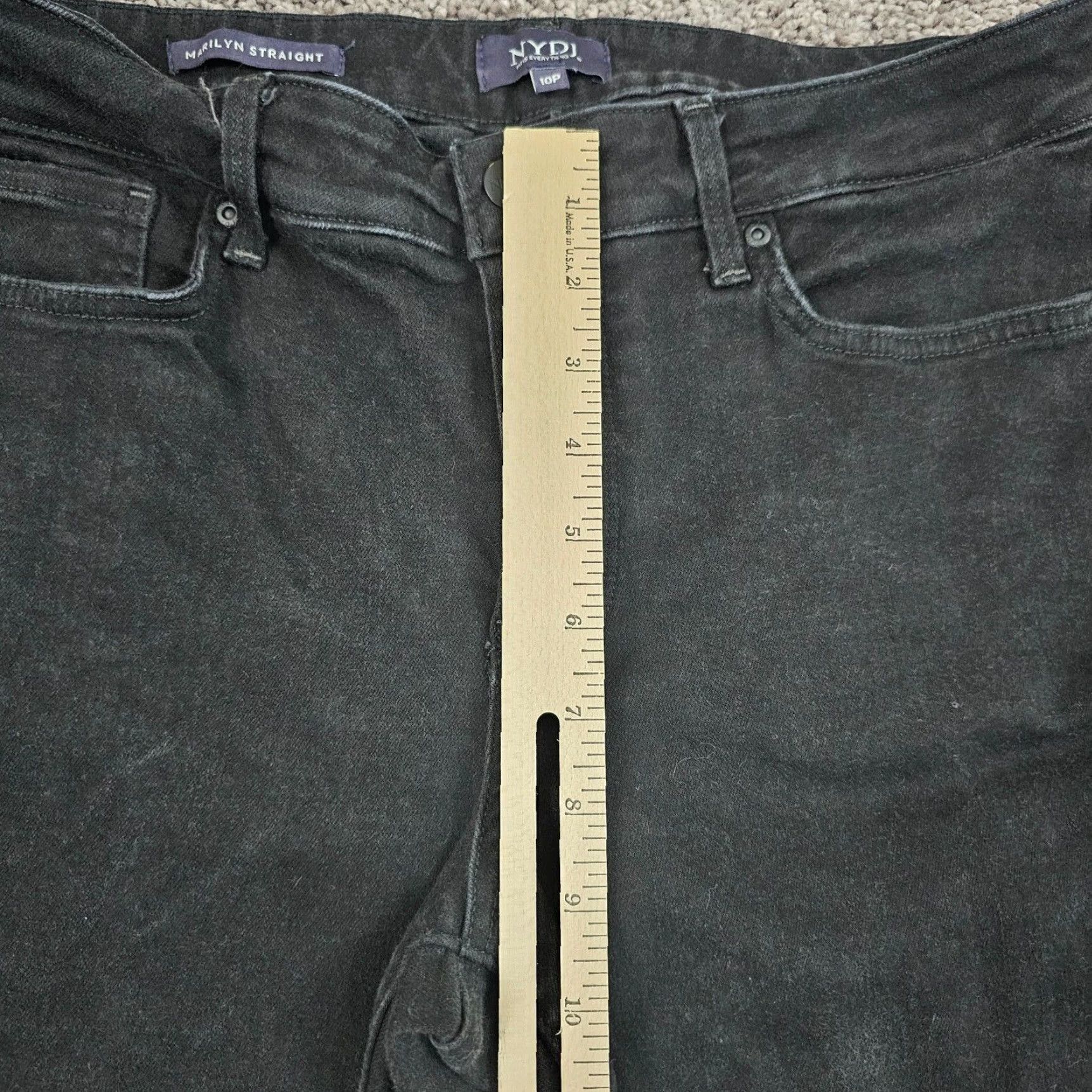 NYDJ VINTAGE NYDJ Jeans Women 10P Straight Mid Rise Stretch Black Denim 90s Size 32" / US 10 / IT 46 - 4 Thumbnail
