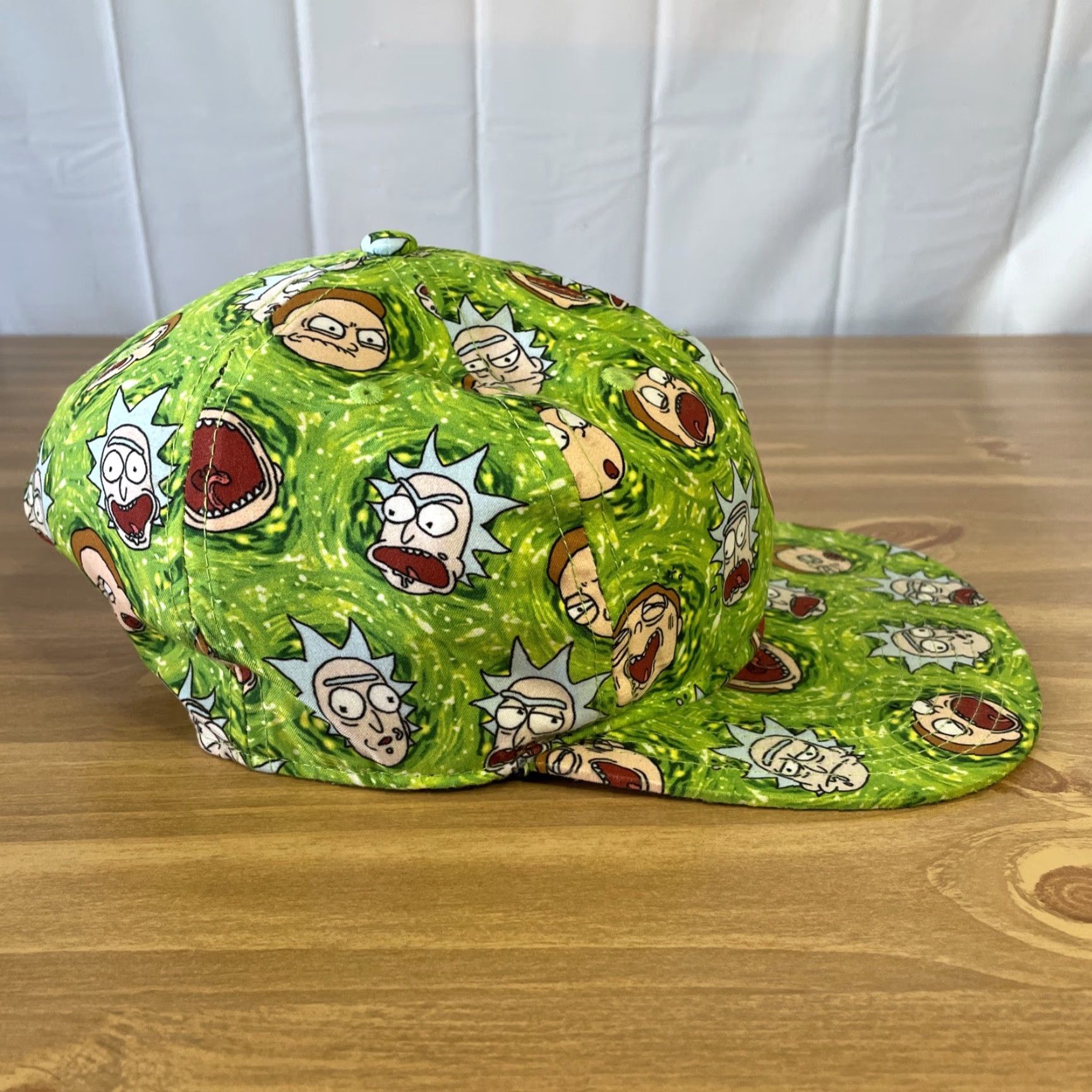 Vintage Bioworld Rick & Morty Adult Swim All Over Print Hat One Size Adjustable Green Size ONE SIZE - 3 Thumbnail