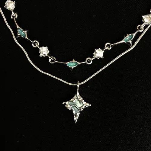 VIBE Electro Chain Crystal Stone Abstract Necklace Size ONE SIZE - 4 Thumbnail