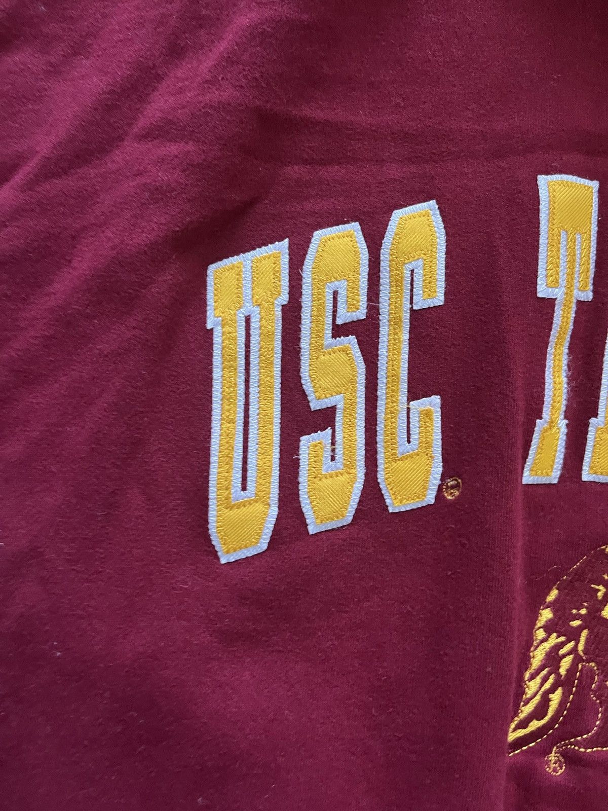 Vintage Vintage USC Trojans Burgundy Hoodie Size US XL / EU 56 / 4 - 3 Thumbnail