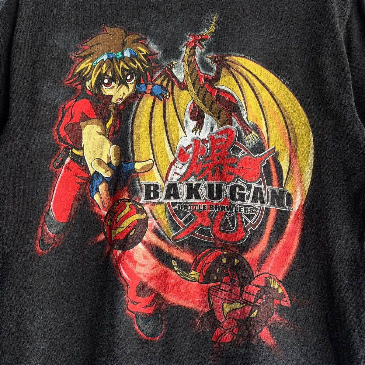 Anime Vintage Bakugan T-shirt Youth XLG Black Anime Cartoon Size US XL / EU 56 / 4 - 2 Thumbnail
