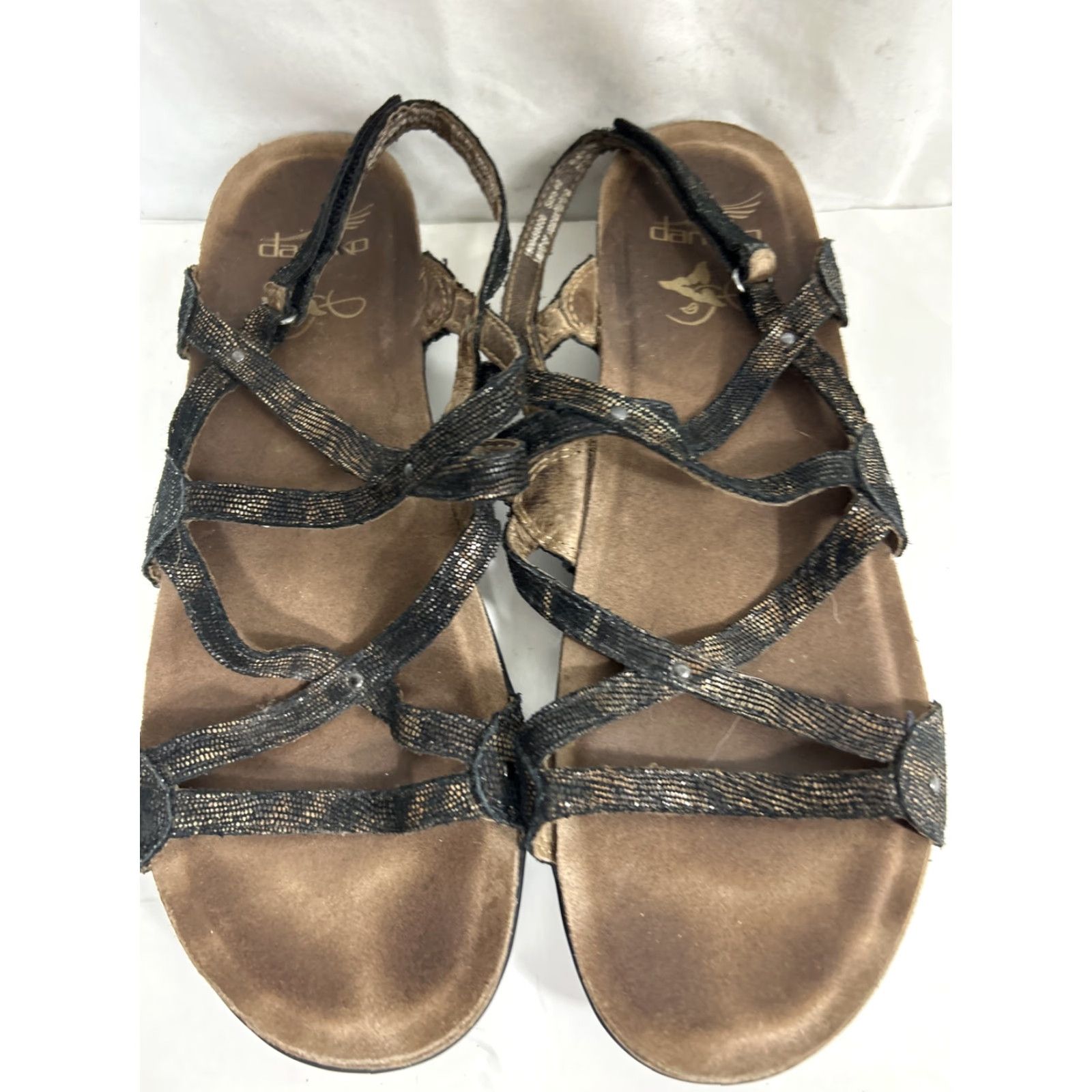 Dansko Dansko Sandal Womens Jovie Slingback Wedge Black Brown Leather EU40 9.5-10 Size US 9.5 / IT 39.5 - 4 Thumbnail