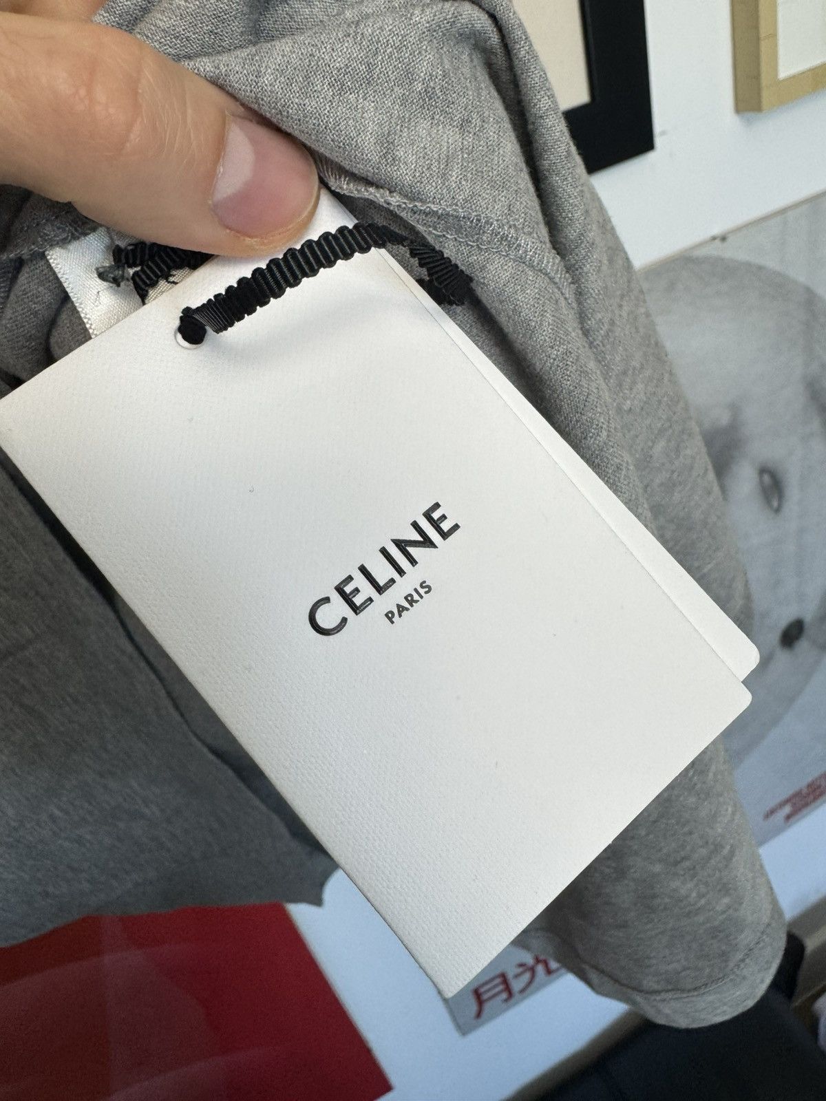 Celine Celine Designer Oversize Fit Gray Tee Flag Print Luxury Rare Size US S / EU 44-46 / 1 - 5 Thumbnail
