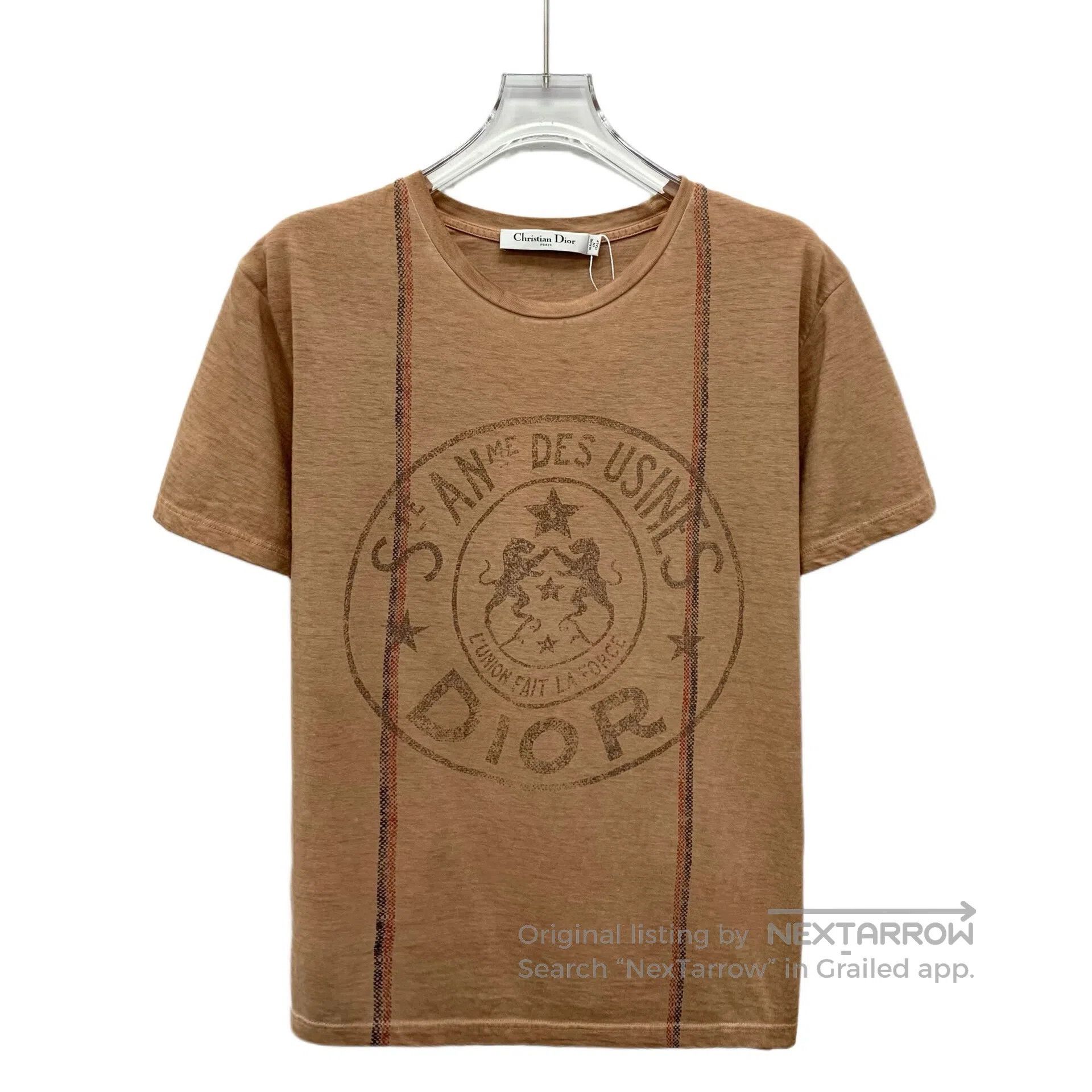 Dior Dior Brown Logo Printed Cotton Round Neck Short Sleeve T-S Size US M / EU 48-50 / 2 - 1 Thumbnail