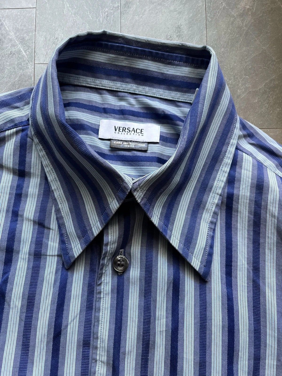 Versace Versace Collection Size 15 1/2 | 39 L Shirt Stripped 2010s Size US L / EU 52-54 / 3 - 2 Thumbnail