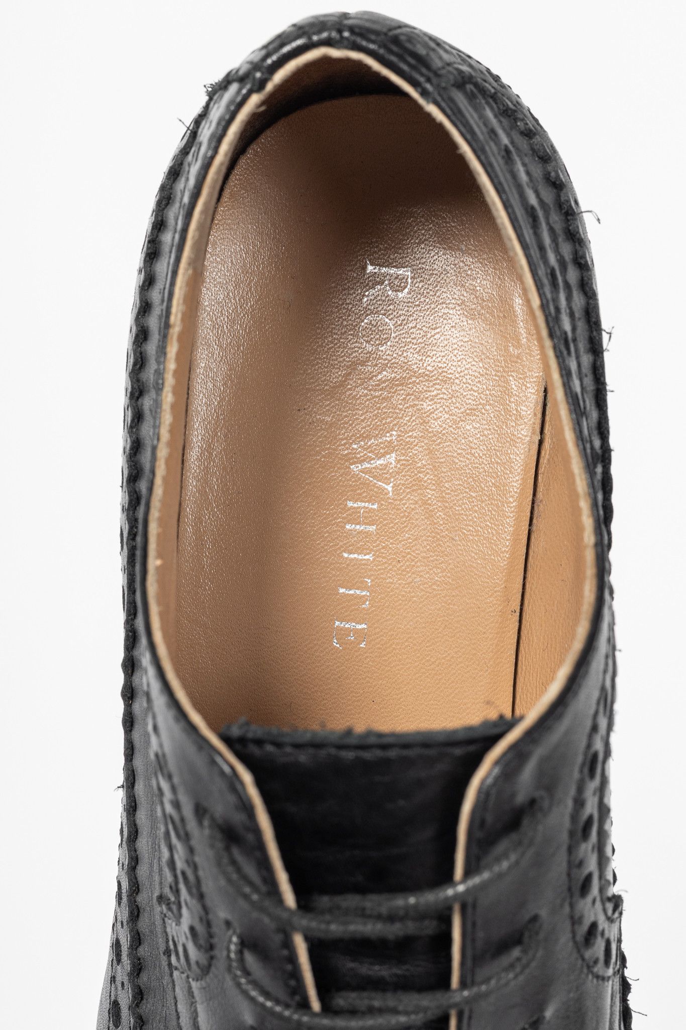 Ron White Ron White Queenie Black Leather Wingtip Platform Oxfords Size US 6 / IT 36 - 9 Thumbnail