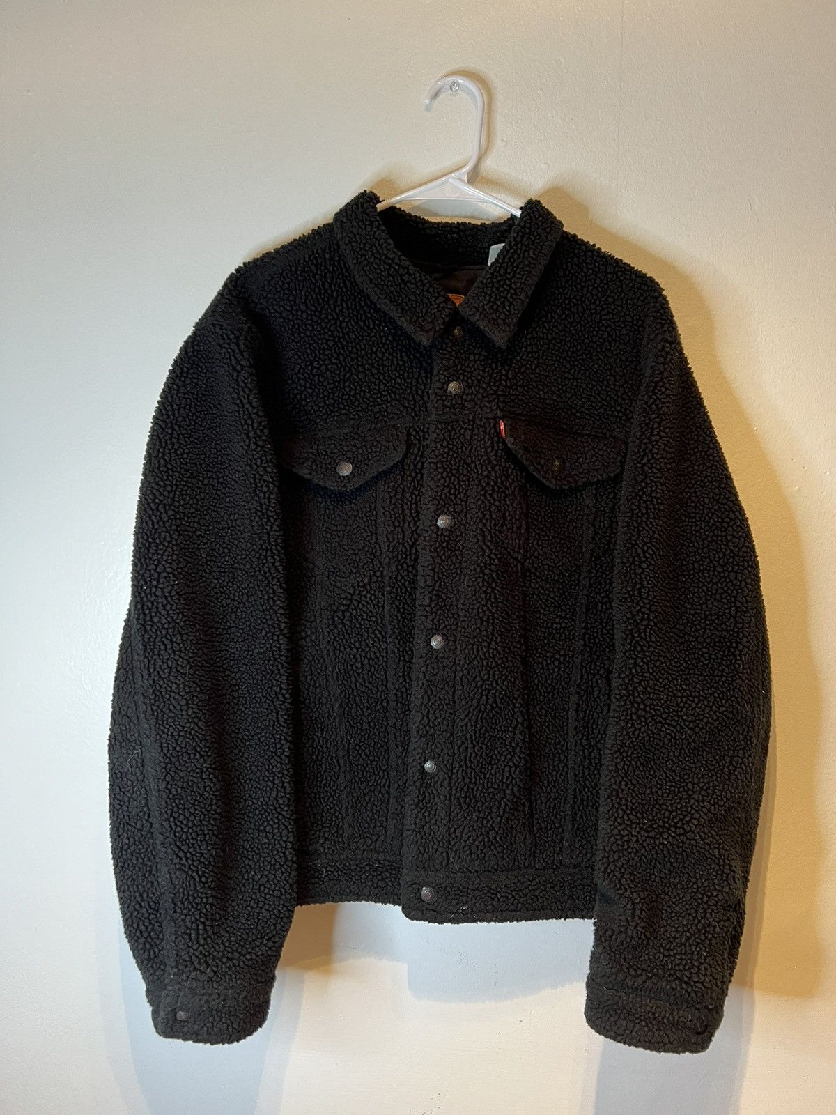 Levi's Levis Black Sherpa Trucker Jacket Women’s XL Fuzzy Size XL / US 12-14 / IT 48-50 - 1 Thumbnail