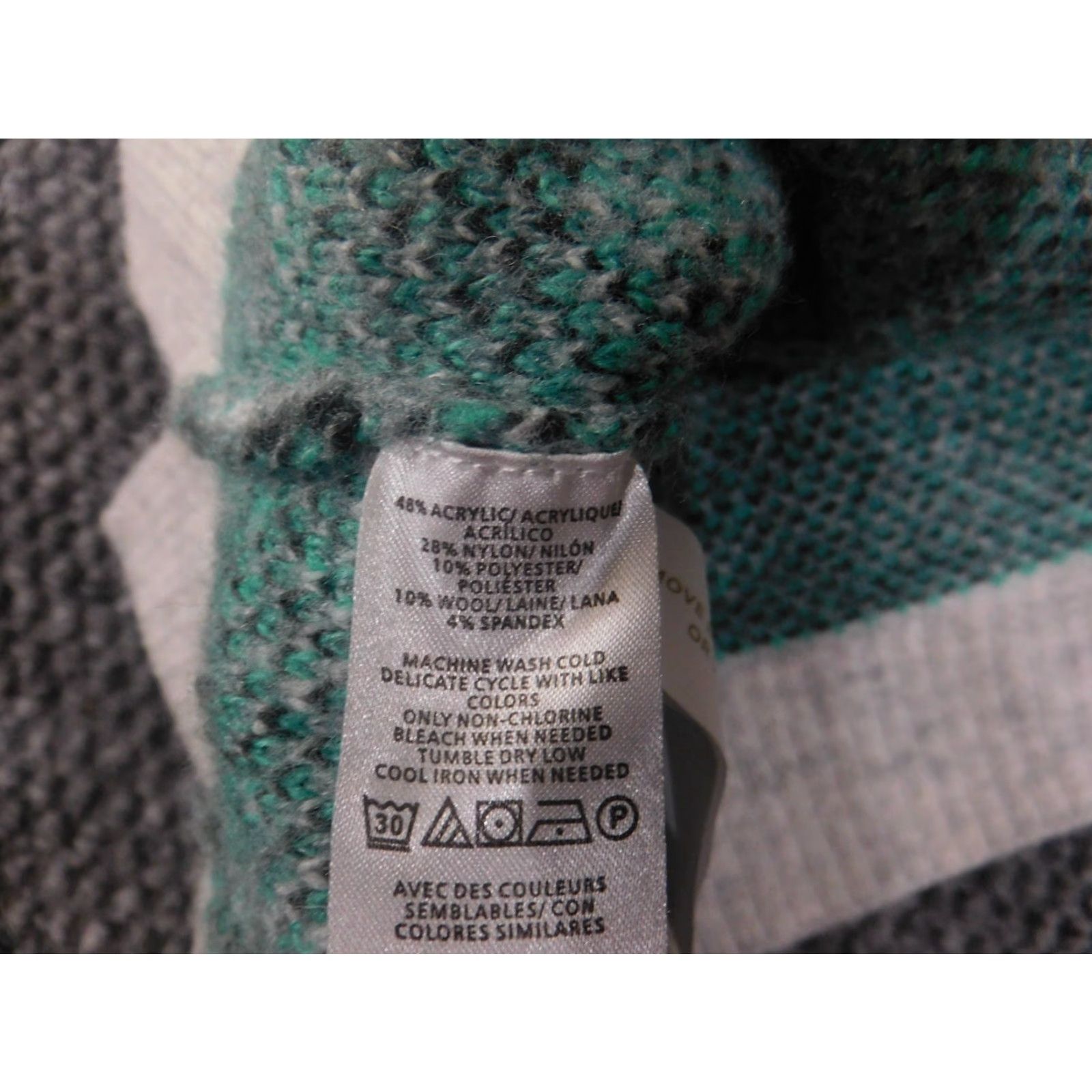 Loft LOFT Sweater Pullover Knit Geometric V-Neck Wool Acrylic Womens M Green Size M / US 6-8 / IT 42-44 - 7 Thumbnail