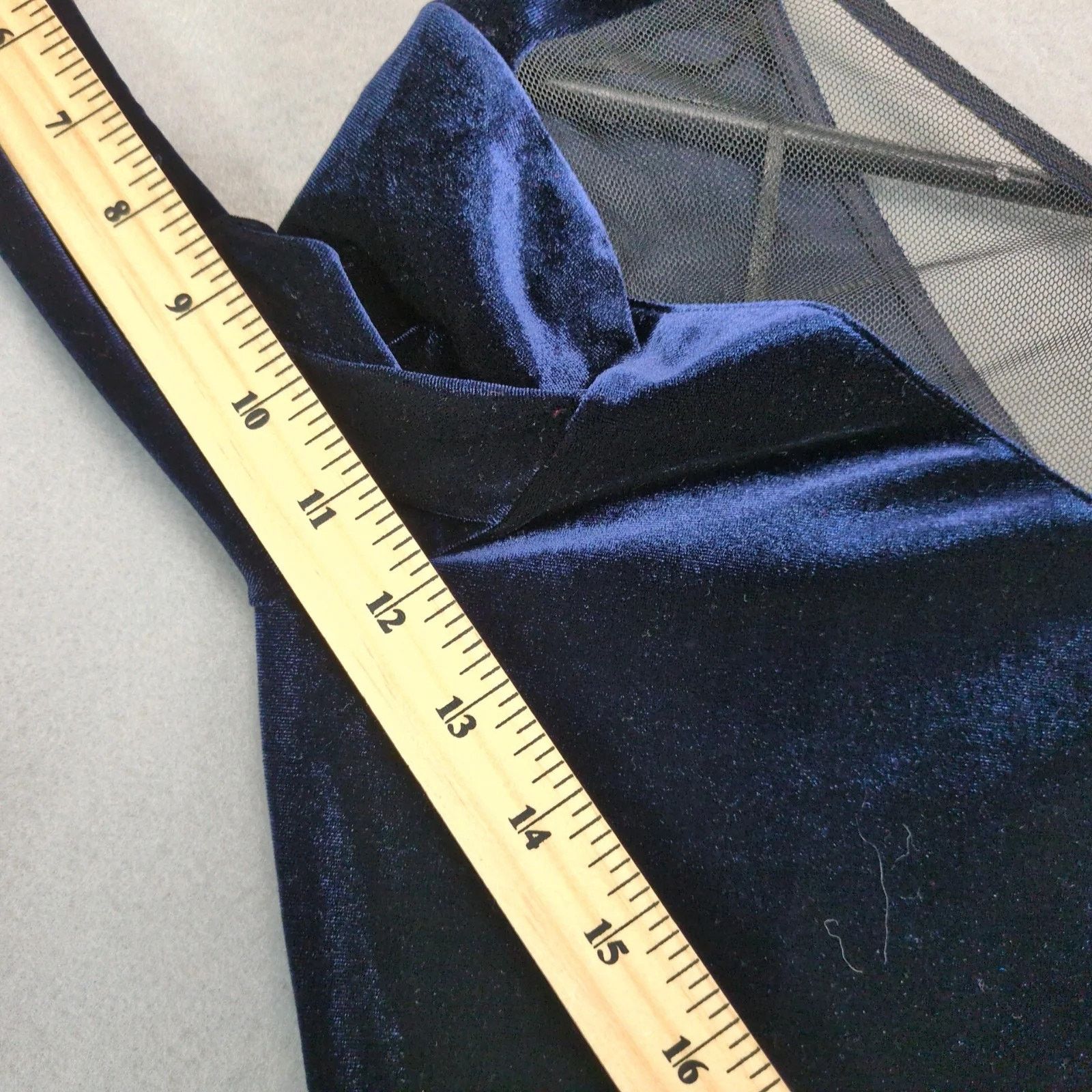 Divided H&M Divided Navy Velvet Black Chiffon Skater Mini Dress 12 Size XL / US 12-14 / IT 48-50 - 8 Thumbnail