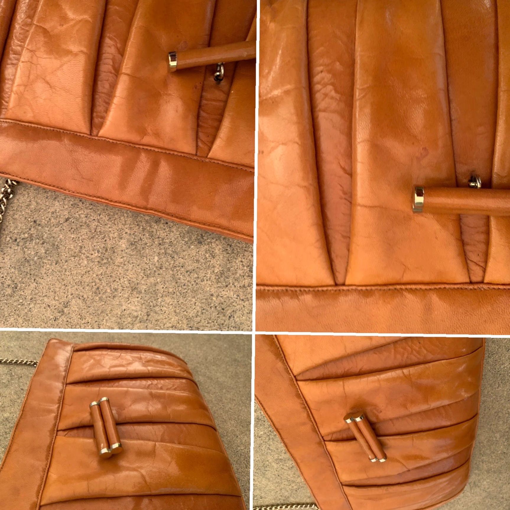 Vintage VINTAGE Roxmorr Leather Clutch Handbag Purse Chain Shoulder Strap 70s 80s Size ONE SIZE - 6 Thumbnail