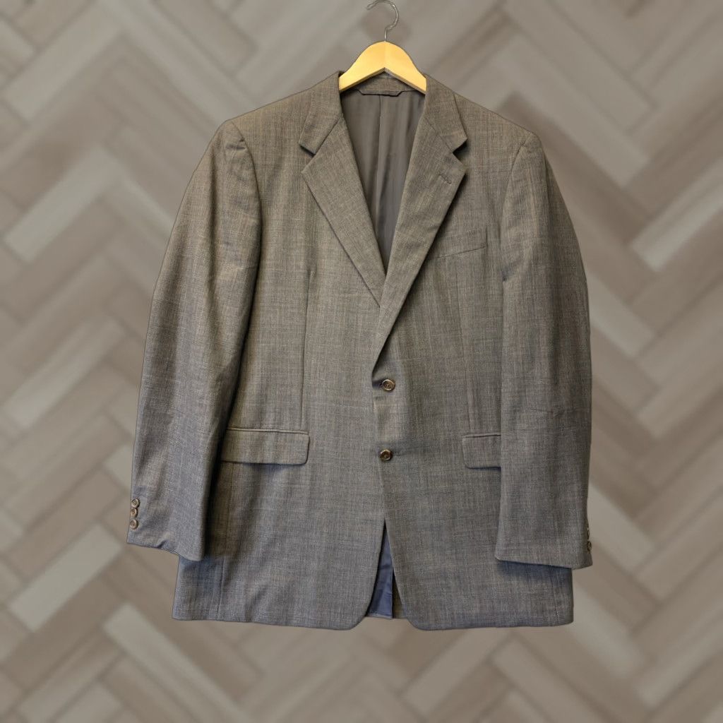 Vintage VINTAGE Hickey Freeman men's blazer Wool plaid Single-breasted size 42 Regular gray formal jacket Size 42R - 1 Thumbnail