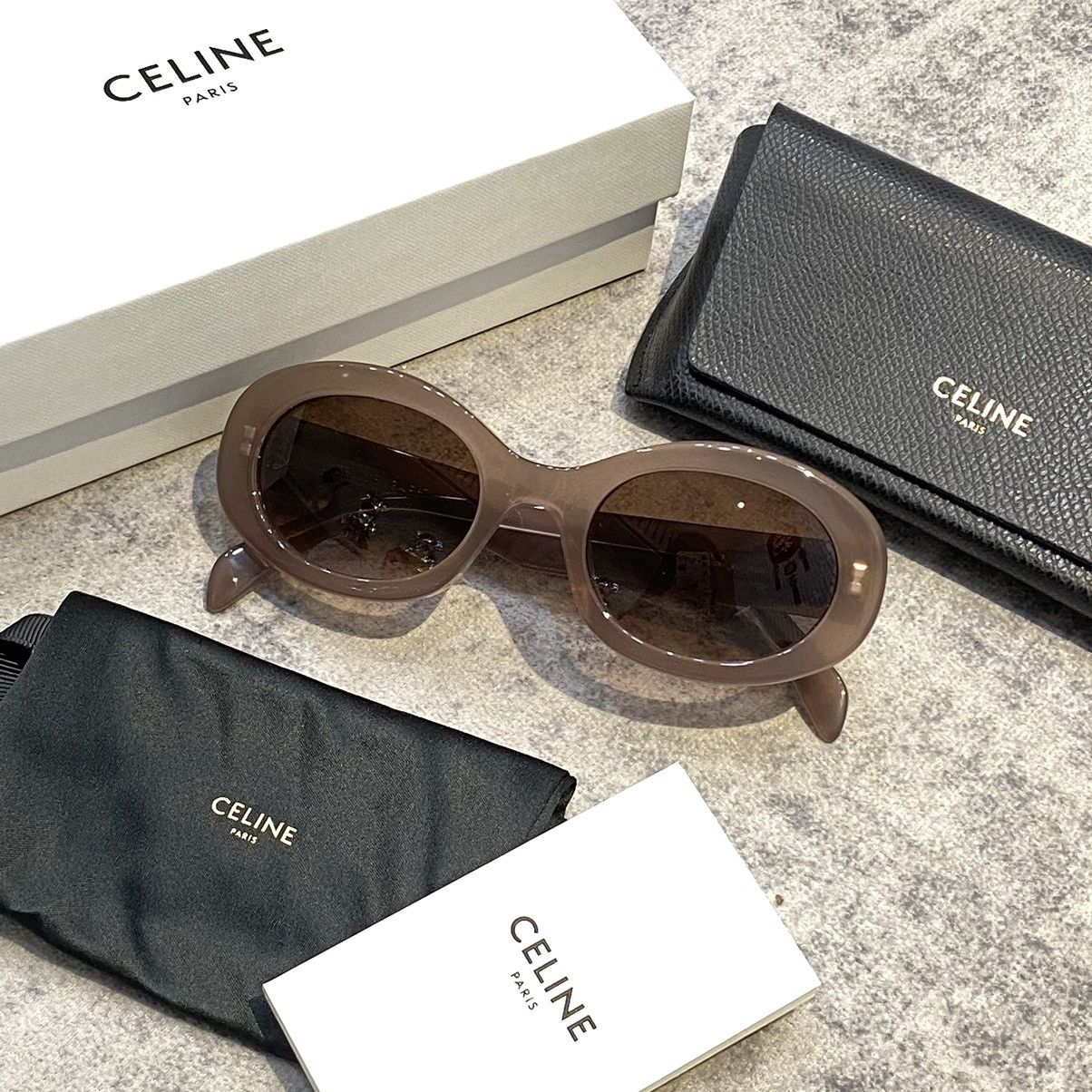 Celine CELINE Triomphe 01 Sunglasses In Acetate BROWN CRYSTAL Size ONE SIZE - 4 Thumbnail