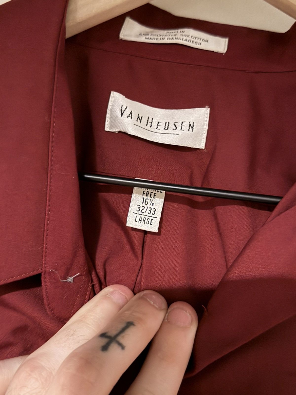 Van Heusen Vintage Van Huesen red oxblood button up shirt Size US L / EU 52-54 / 3 - 2 Thumbnail