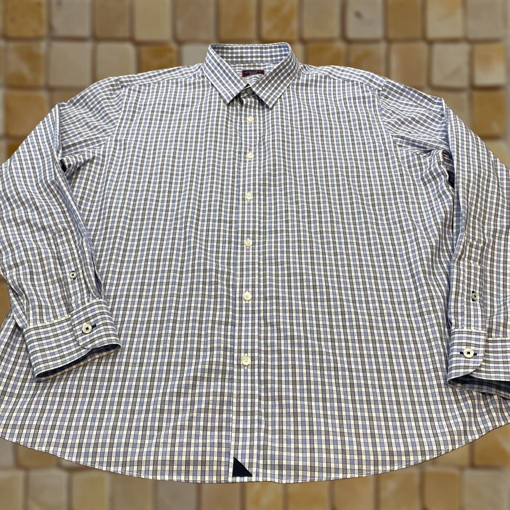 UNTUCKit UNTUCKit Shirt Mens 2XL Blue White Plaid Button-Down Wrinkle Free Cotton Casual Shirt Size US XXL / EU 58 / 5 - 1 Thumbnail