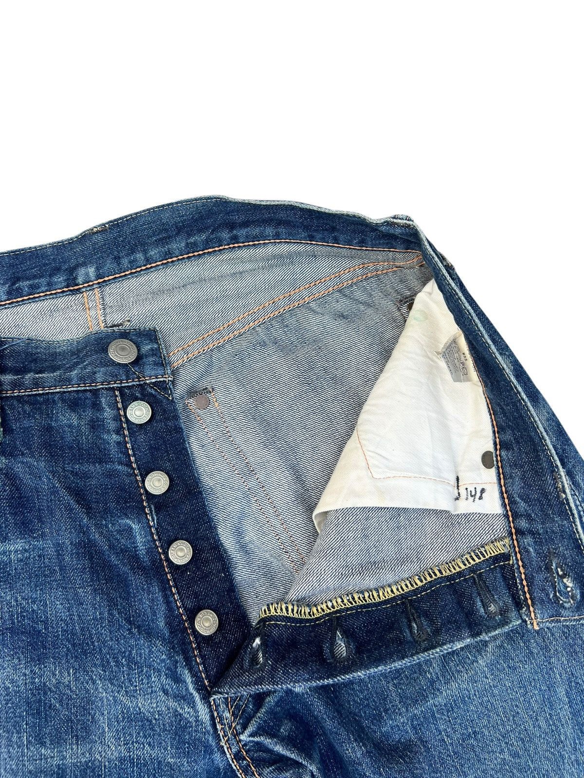 Denime Vintage GLEEM Clothing Japan Dirty Mud Denim Selvedge Jeans Size US 33 - 5 Thumbnail