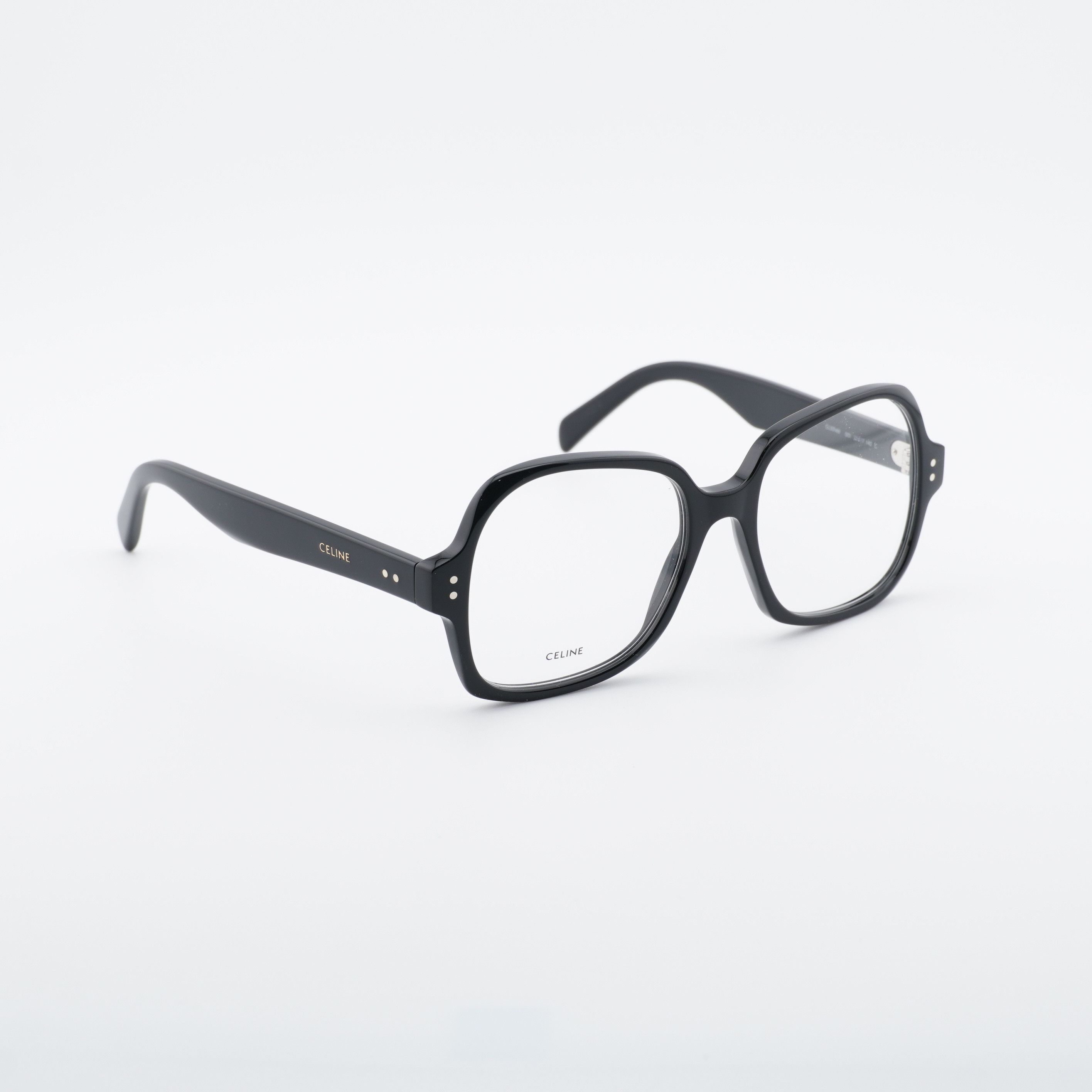 Celine Celine CL50148I 001 Eyeglasses Shiny Black 53mm Square Frame Size ONE SIZE - 6 Thumbnail