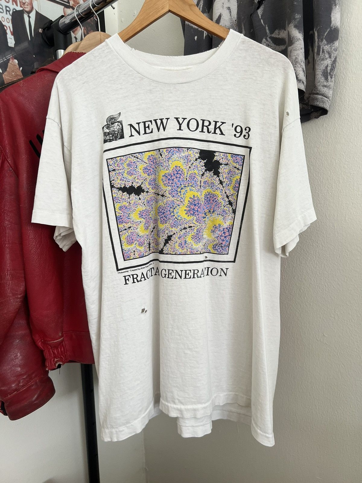 vintage 90s fractal t shirt art matrix grateful dead tee xl