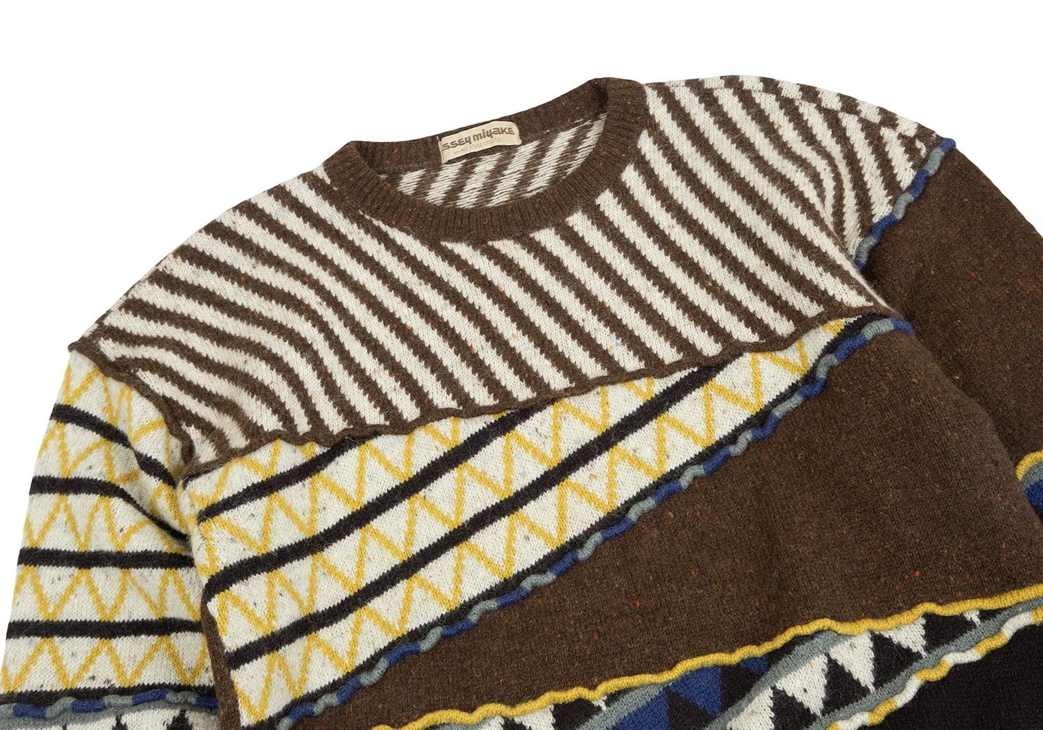 Issey Miyake Pattern Block Design Knit Sweater in Brown and Black, M Size US M / EU 48-50 / 2 - 2 Thumbnail