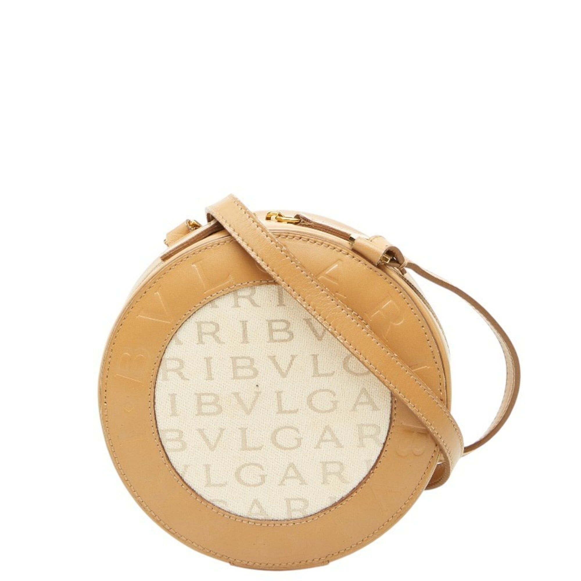 Bvlgari BVLGARI Logomania Shoulder Bag, Handbag, Pouch, Beige/Brown Canvas Leather, Women's. Size ONE SIZE - 1 Thumbnail