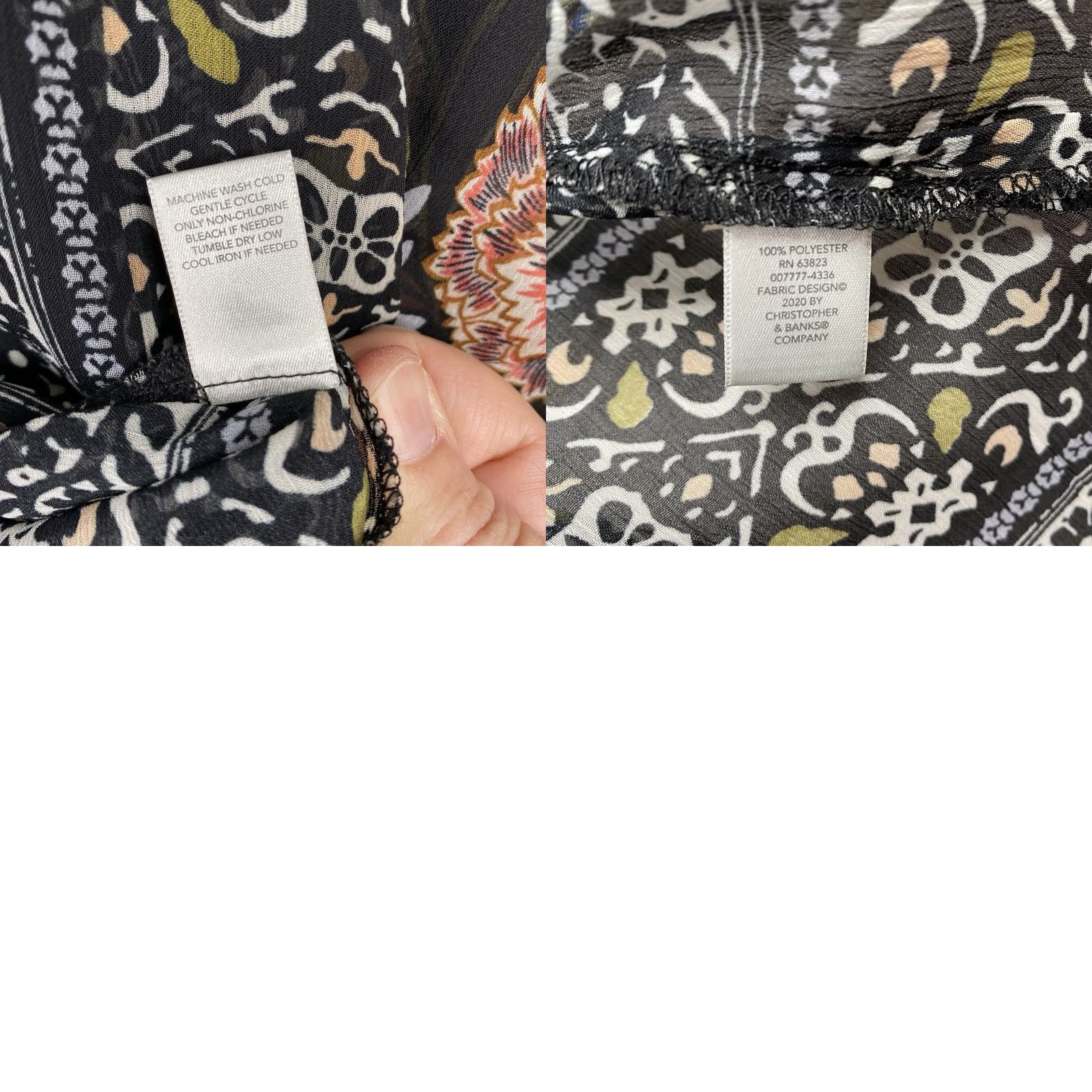 Vintage Christopher & Banks Kimono Top Womens S/M Floral Boho Sheer Shawl Cover Up Size M / US 6-8 / IT 42-44 - 8 Thumbnail