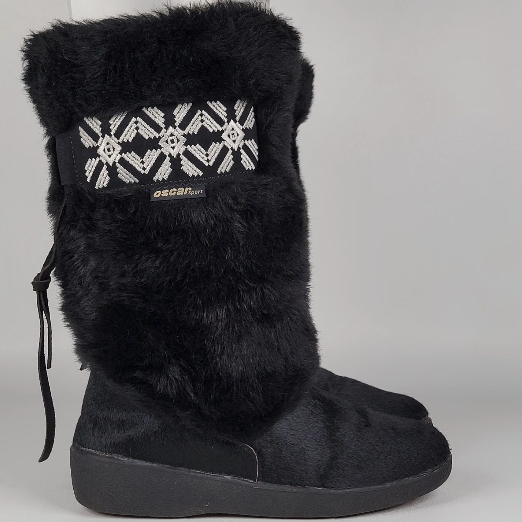 Vintage VINTAGE Technica Goat Hair Black Boots Women US 7 EU 38 Mid-Calf Pull On Snow Boot Ski Womens Size US 5 / IT 35 - 2 Thumbnail