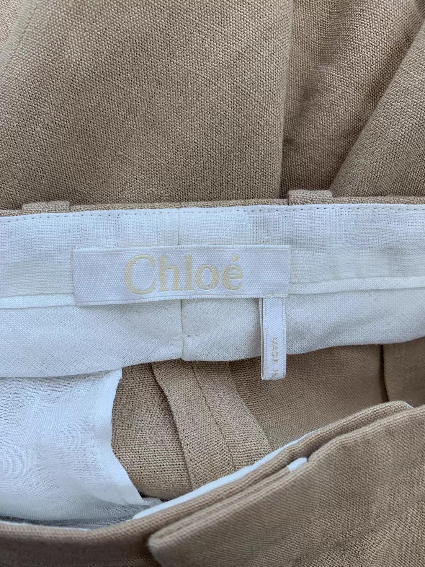 Chloe Chloe Khaki Linen Trousers 36 New Size 25" / US 0 / IT 36 - 4 Thumbnail