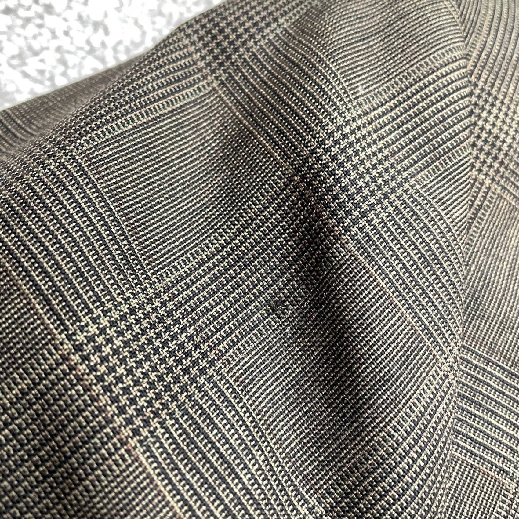 Chaps Chaps By Ralph Lauren Vintage 90s Wool Blazer Suit Jacket Mens 43R Brown Plaid Size 46R - 6 Thumbnail