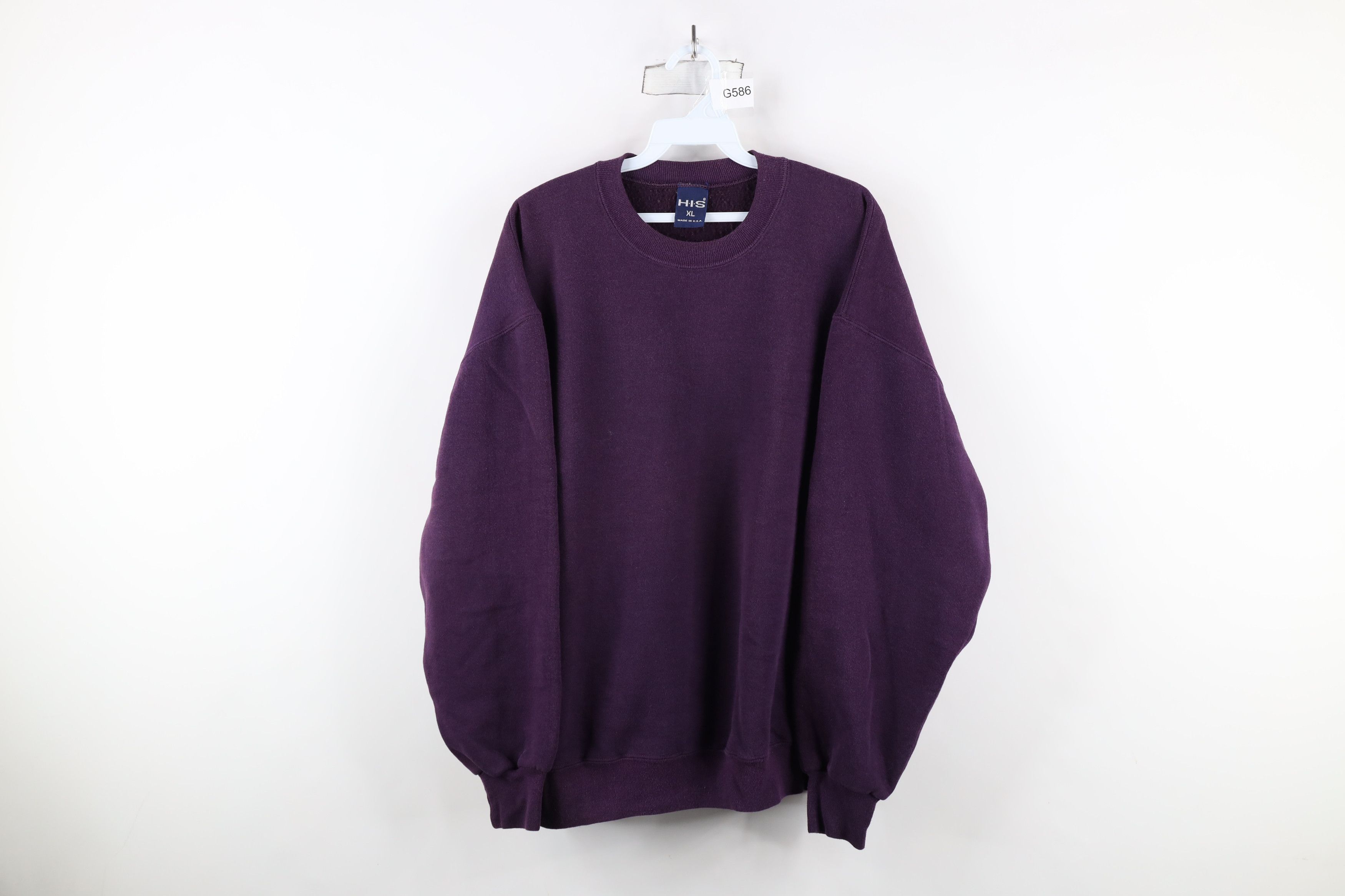 Vintage Vintage 90s Streetwear Heavyweight Sweatshirt Purple USA Size US XL / EU 56 / 4 - 1 Thumbnail