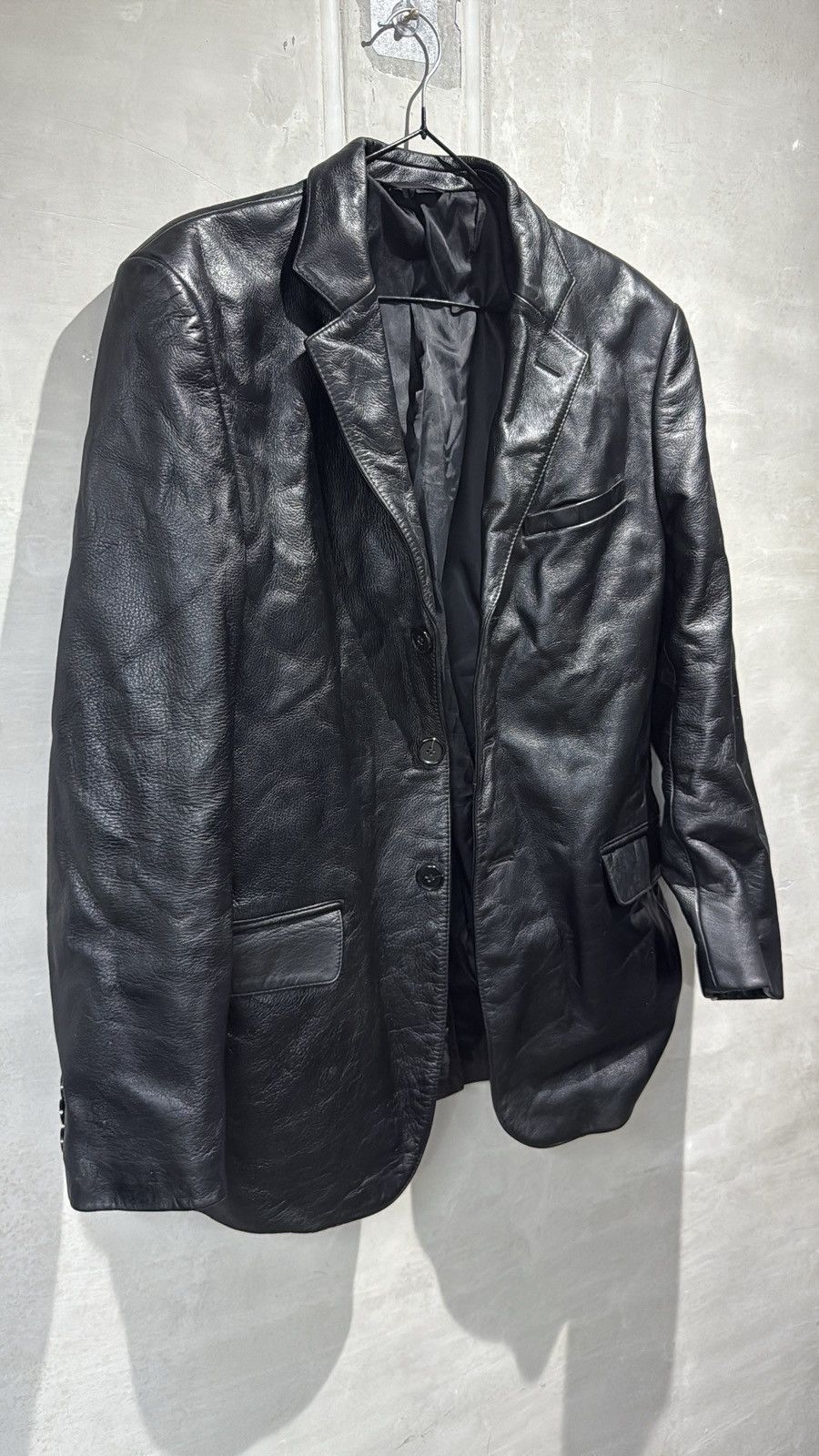 Yohji Yamamoto Vintage Yohji Yamamoto Leather Jacket Size US L / EU 52-54 / 3 - 3 Thumbnail