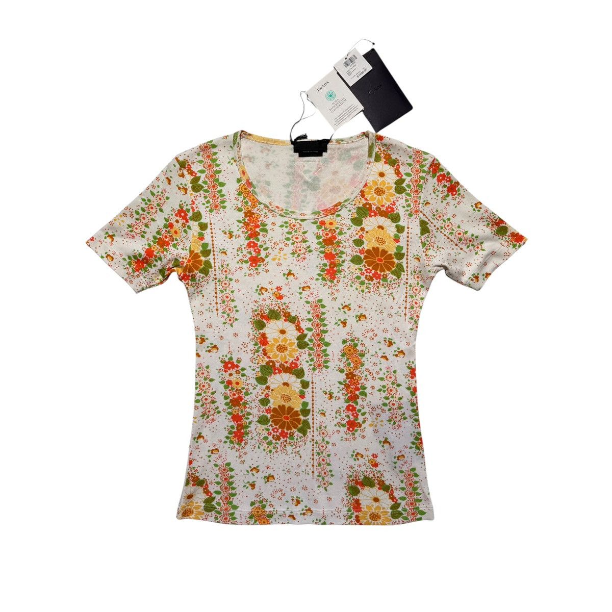 Prada $1,950 FW25 runway floral stretch top Size US L / EU 52-54 / 3 - 1 Thumbnail