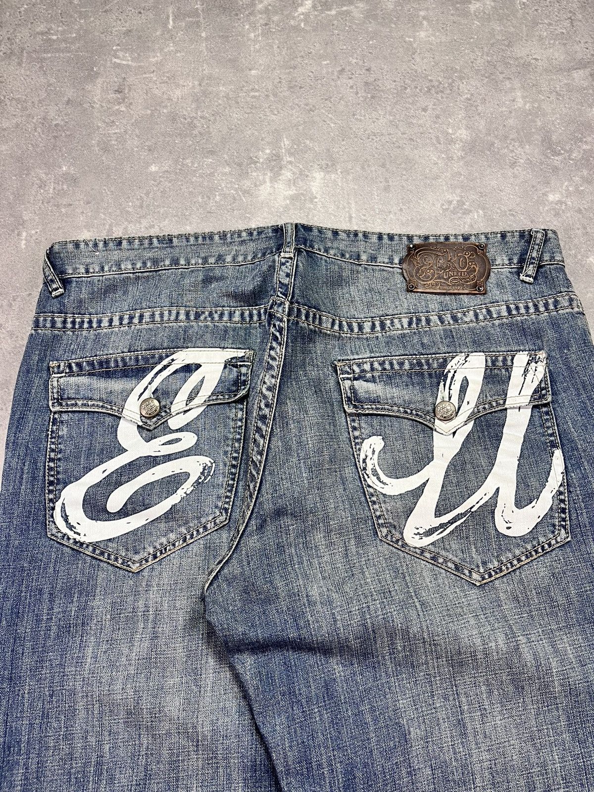 Ecko Unltd. Crazy 2000s Ecko Unltd. Grafitti Printed Flaps Baggy Jeans Size US 40 / EU 56 - 7 Thumbnail