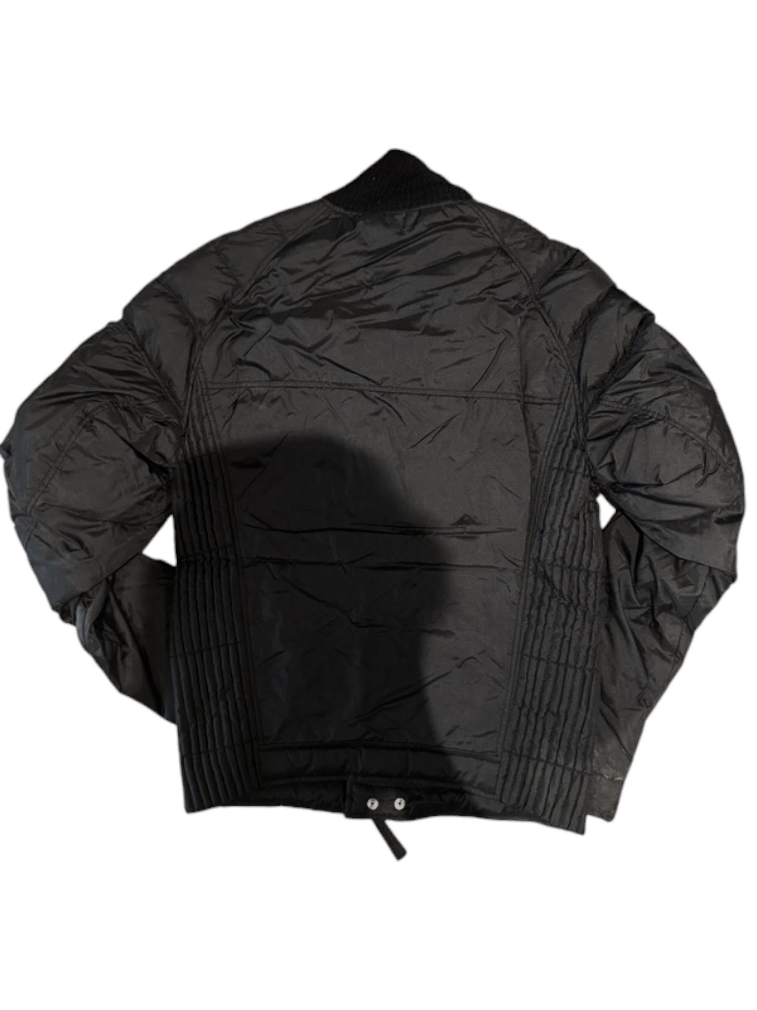 Dsquared2 Dsquared² Black Quilted Collar Ribbed Nylon Biker Jacket Size US M / EU 48-50 / 2 - 3 Thumbnail