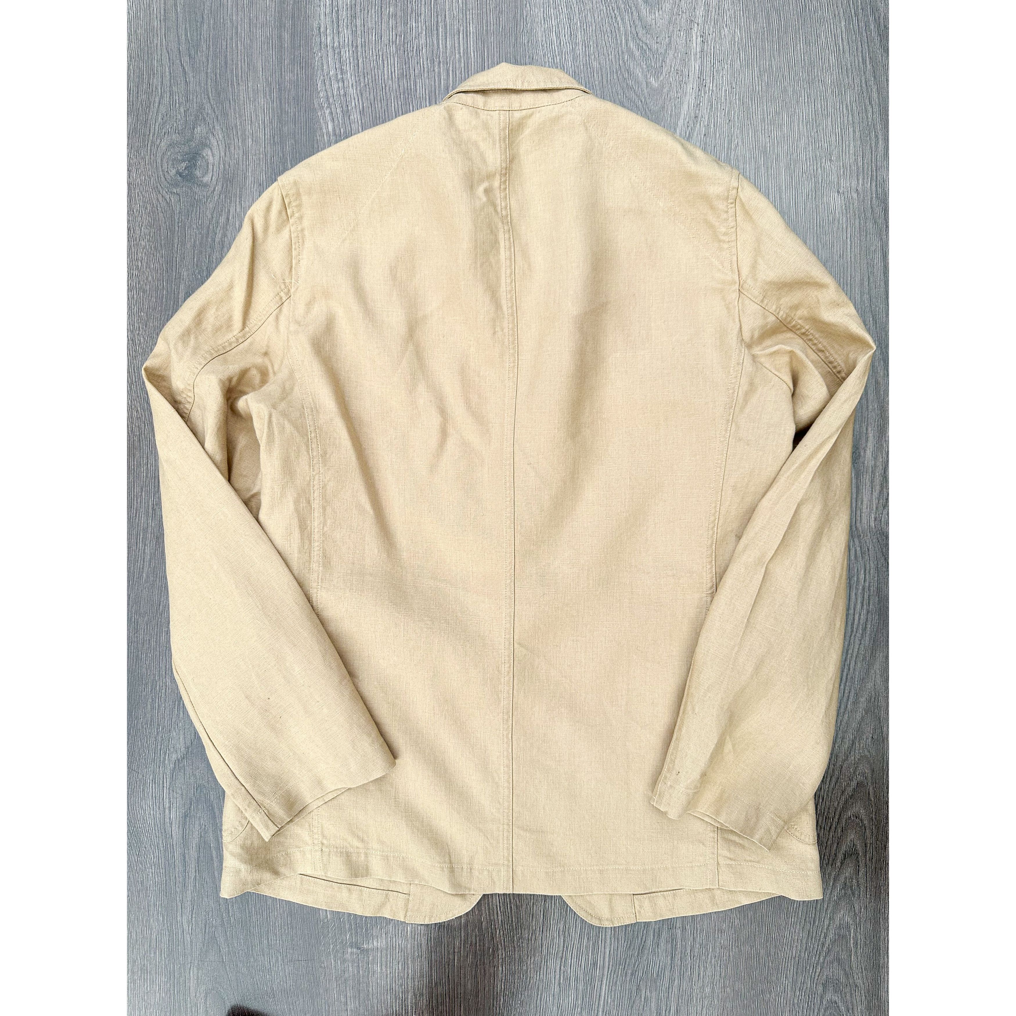Drake's Drake's Linen Stone Unstructured Suit Blazer Jacket Size 46R - 6 Thumbnail