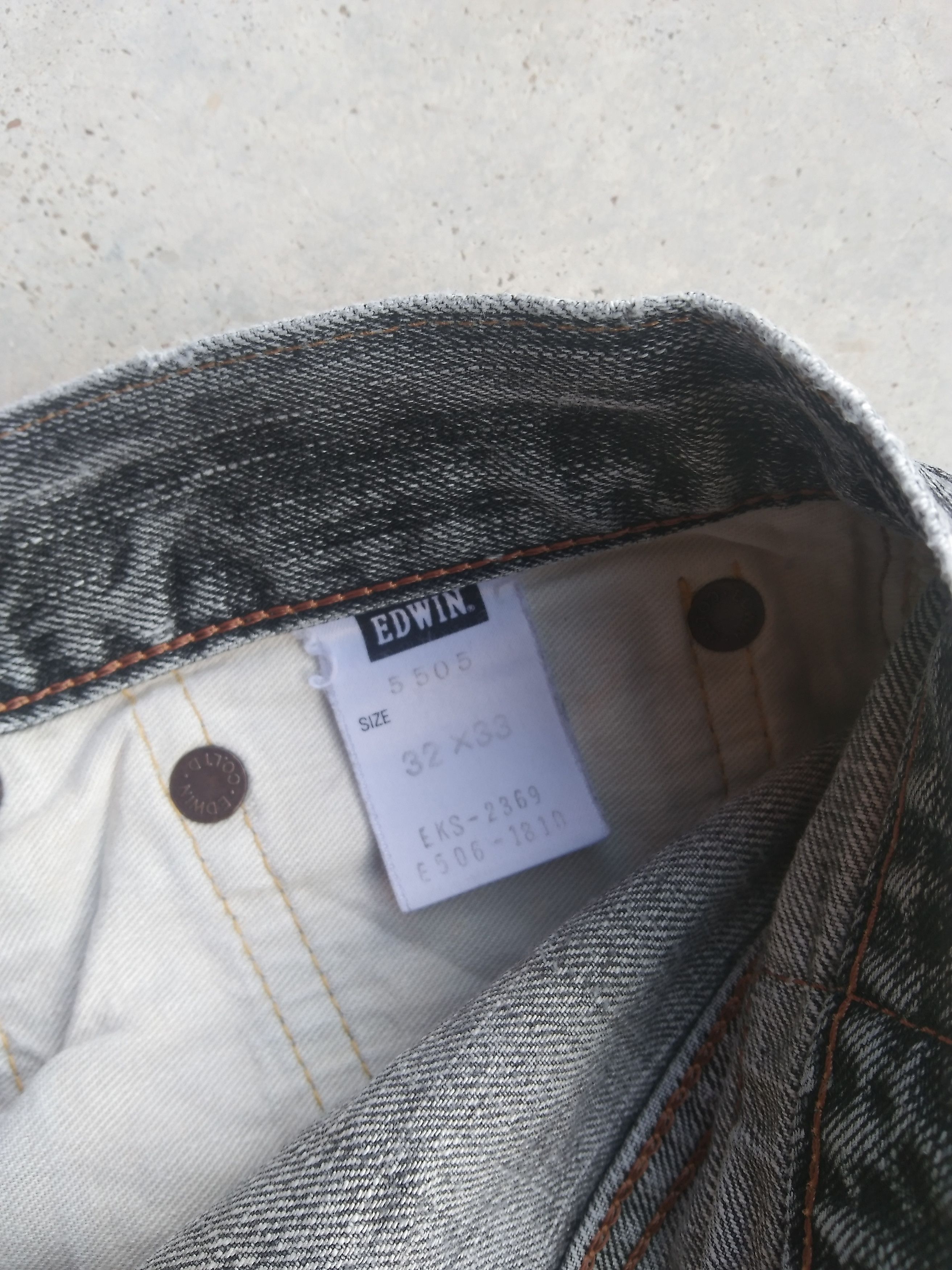 Japanese Brand Vintage Edwin Smoke Grey Faded Selvedge Redline Jeans 32x33 Size US 32 / EU 48 - 10 Thumbnail