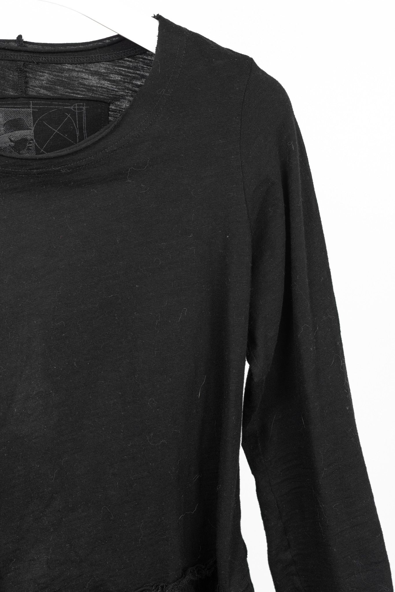 Rundholz Rundholz Black Label Black Cotton-Jersey Tulle-Hem T-Shirt Size S / US 4 / IT 40 - 4 Thumbnail