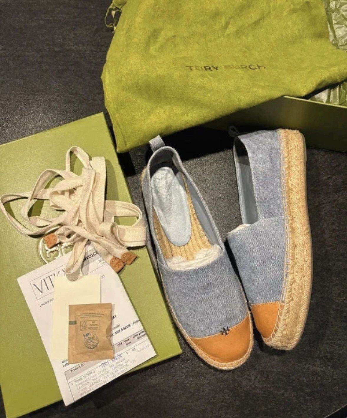 Tory Burch Cap-toe espadrille in denim blue Size US 9 / IT 39 - 1 Thumbnail