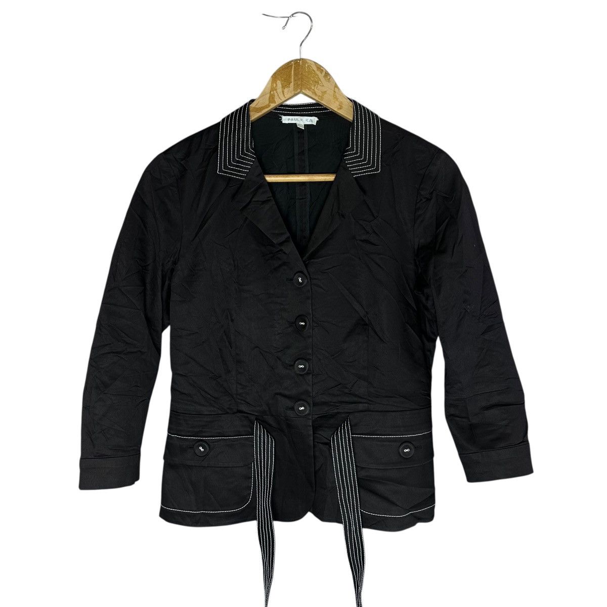 PAULE KA Paule Ka Black Tailored Jacket Striped Stitch Detail 40 Size M / US 6-8 / IT 42-44 - 1 Thumbnail