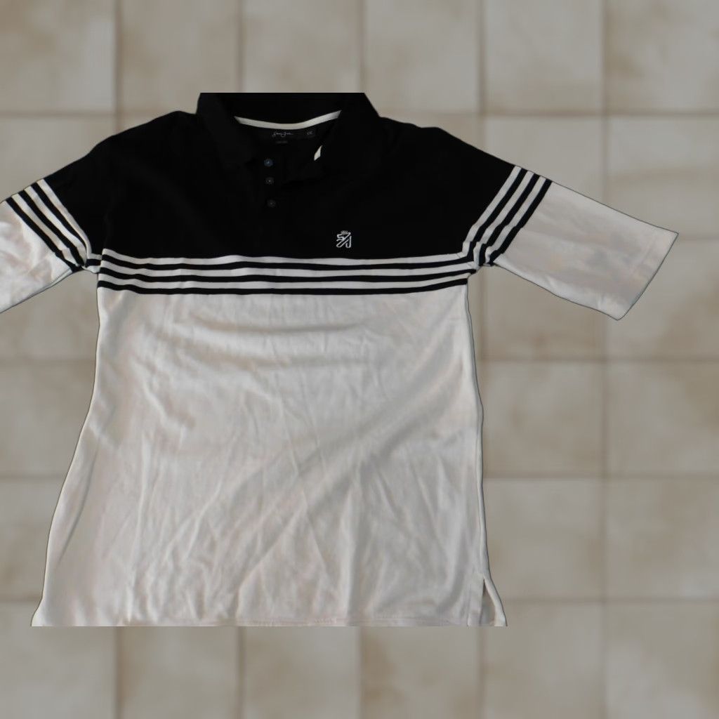 Sean John Sean John Mens Polo Shirt M beige Striped Button Classic Hip Hop Shirt Polo Boys? Size US M / EU 48-50 / 2 - 1 Thumbnail