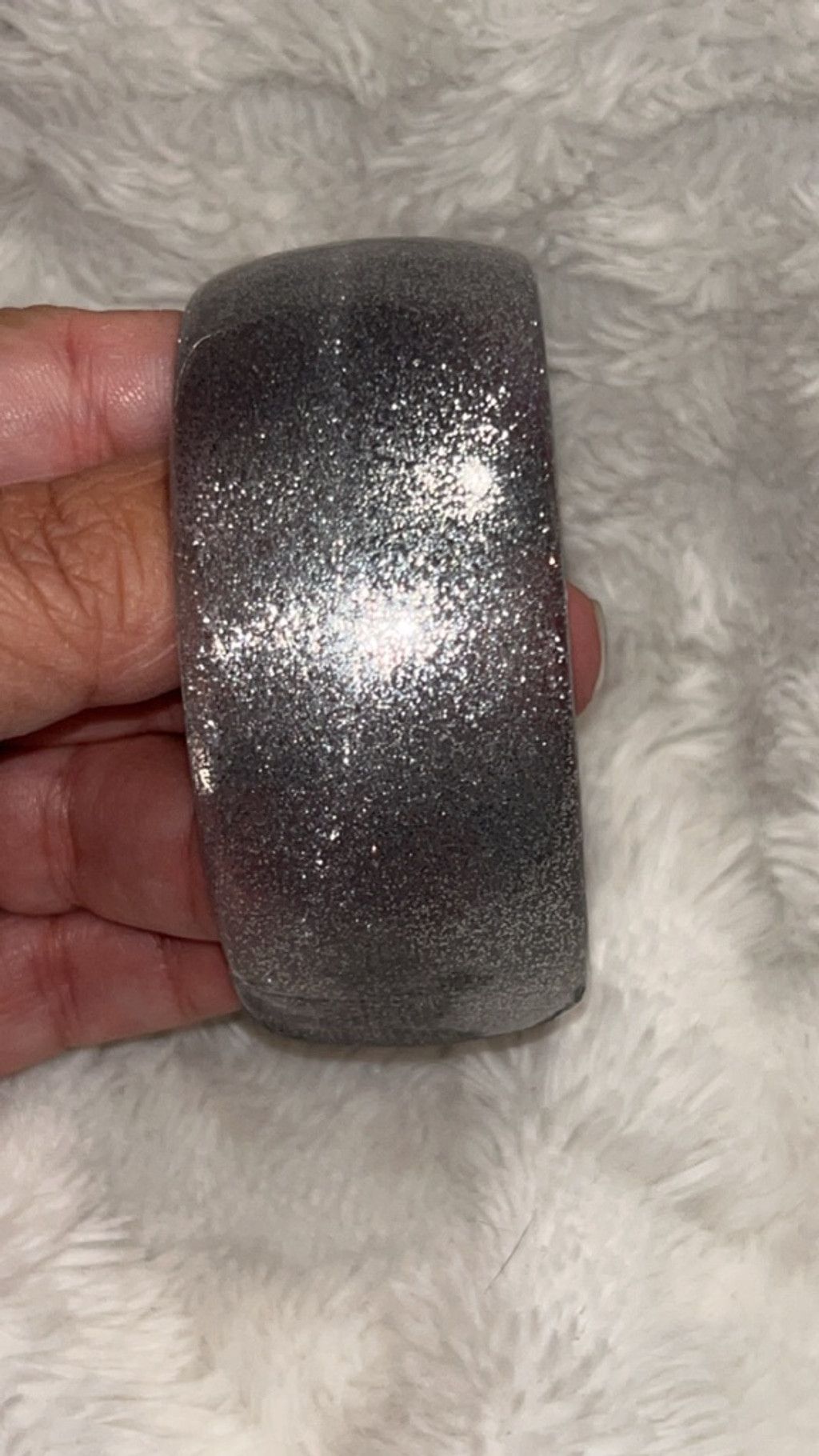 The Unbranded Brand Women's Unbranded Bracelet One Size Silver Glitter Bangle Size ONE SIZE - 1 Thumbnail