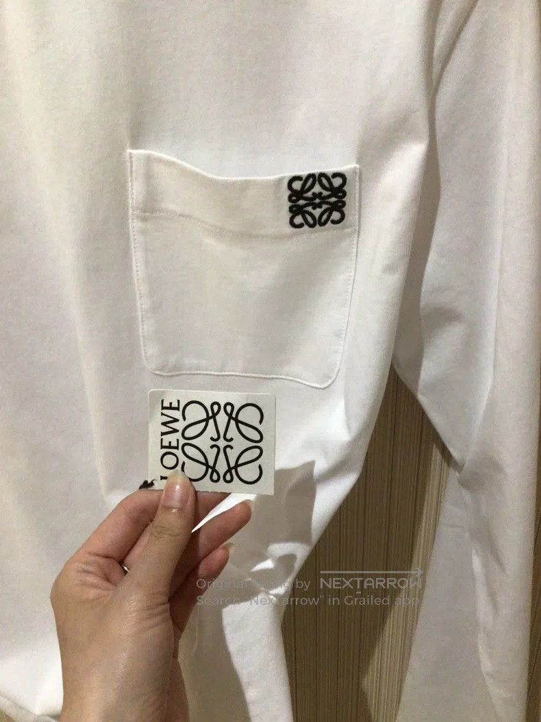 Loewe Long-sleeve T-shirt, white classic version, embroide