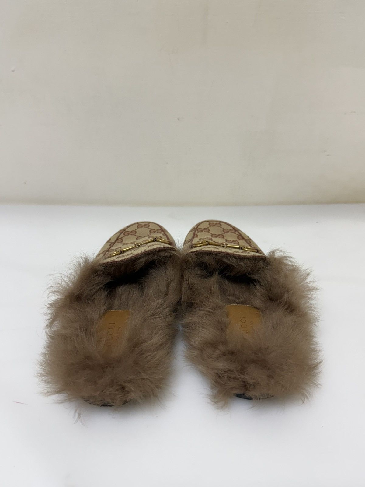 Gucci Gucci Princetown Fur-lined GG Canvas Loafers Size US 9 / IT 39 - 9 Thumbnail
