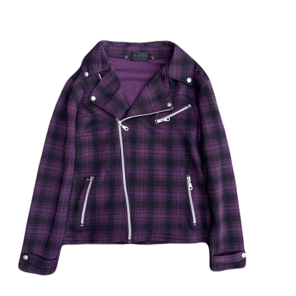 If Six Was Nine 2000s Japanese archive Vkei Plaid Zip Slim Jacket Gyaruo Size US S / EU 44-46 / 1 - 3 Thumbnail