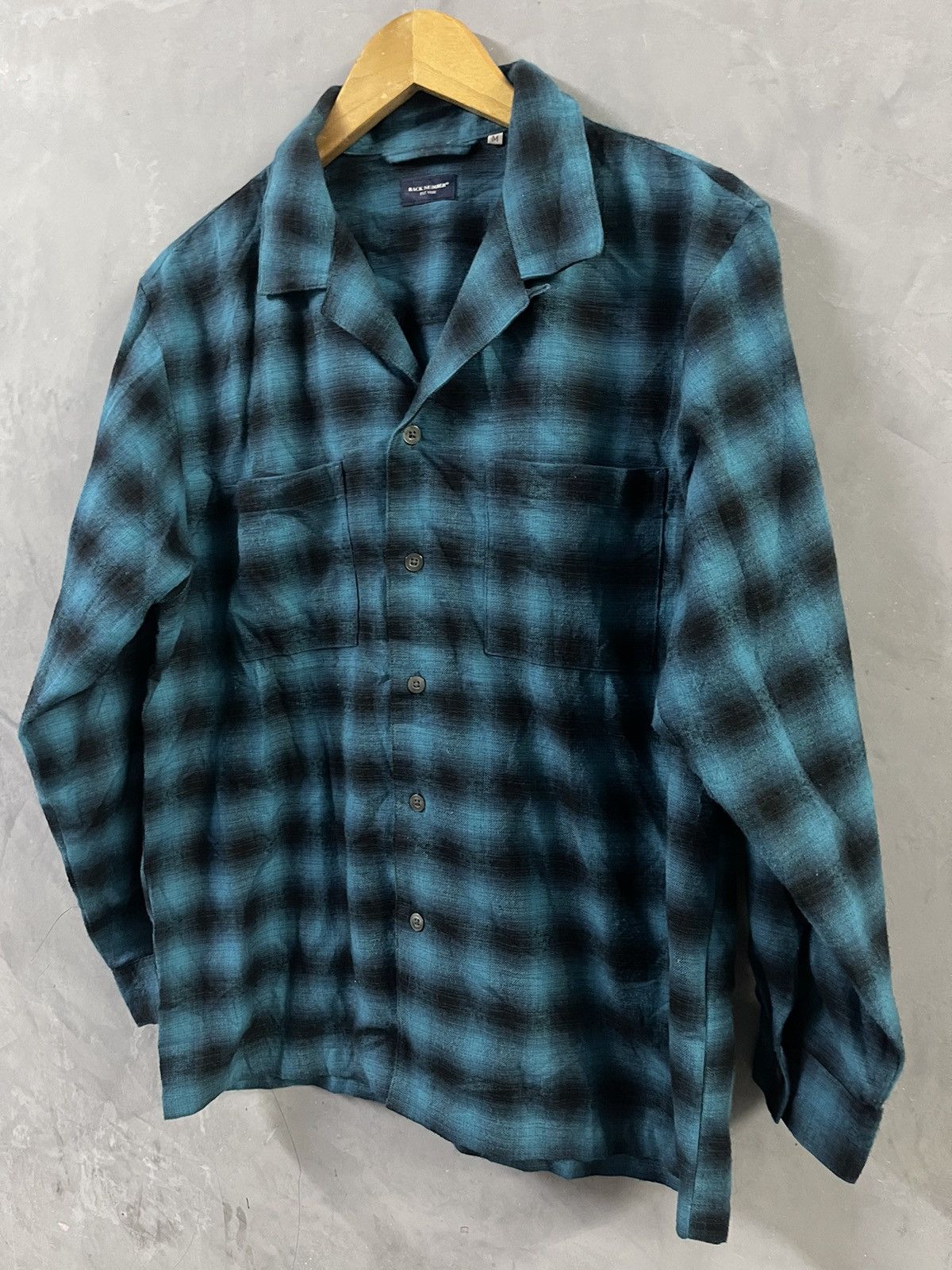 Flannel BACK NUMBER - Shadow Plaid Open Collar Shirt Size US M / EU 48-50 / 2 - 5 Thumbnail