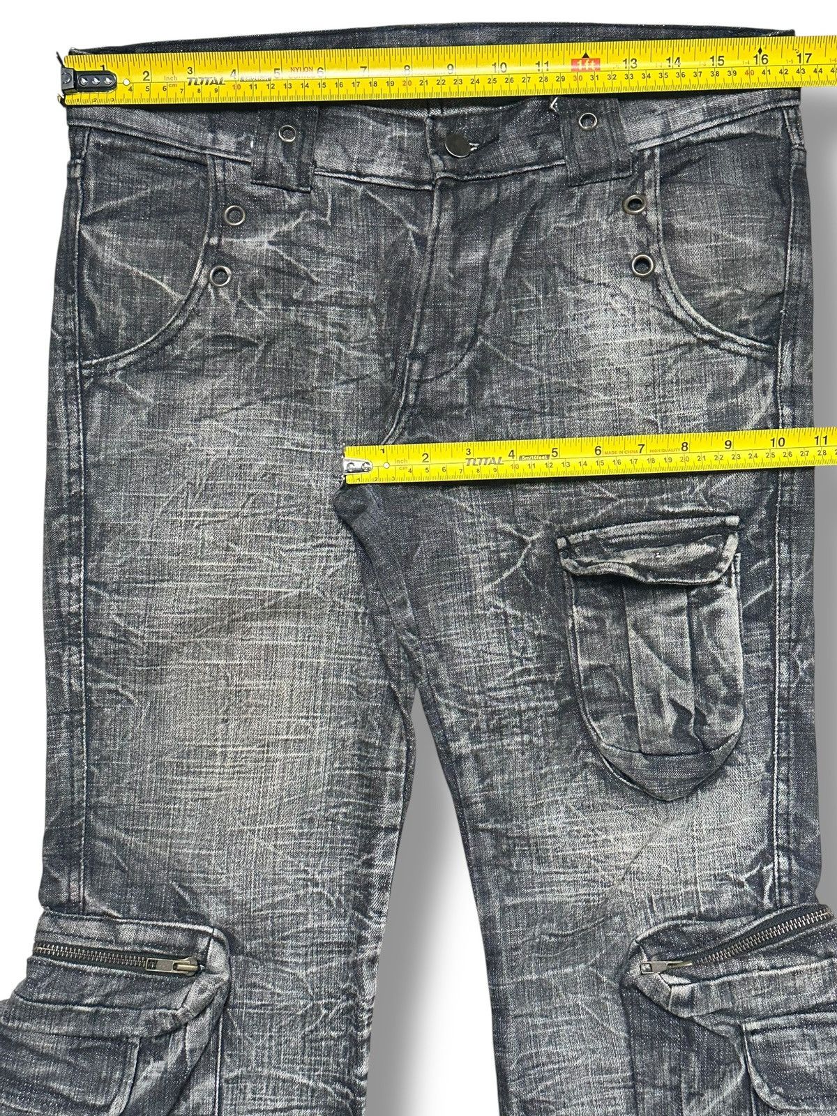 Vintage K.U.I. Cargo Jeans | Rare Japanese Streetwear | Flared Faded Size US 34 / EU 50 - 20 Thumbnail