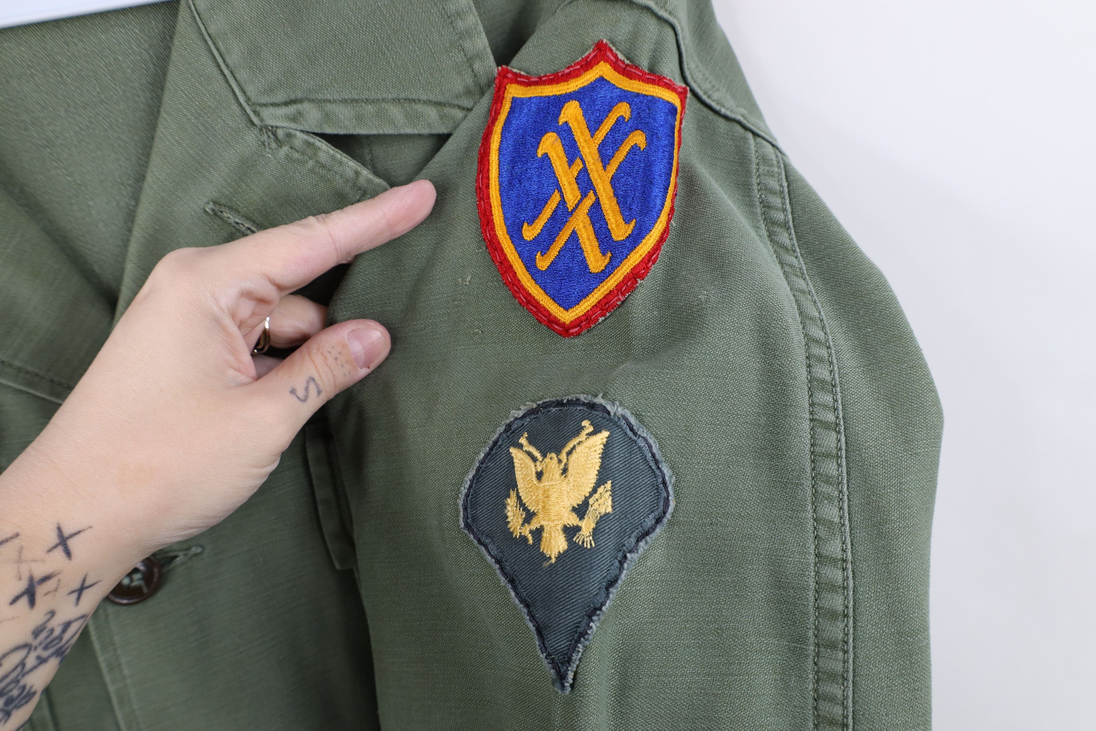 Vintage Share Vintage 60s Vietnam War 107 Field Shirt Jacket Green Size US L / EU 52-54 / 3 - 8 Thumbnail