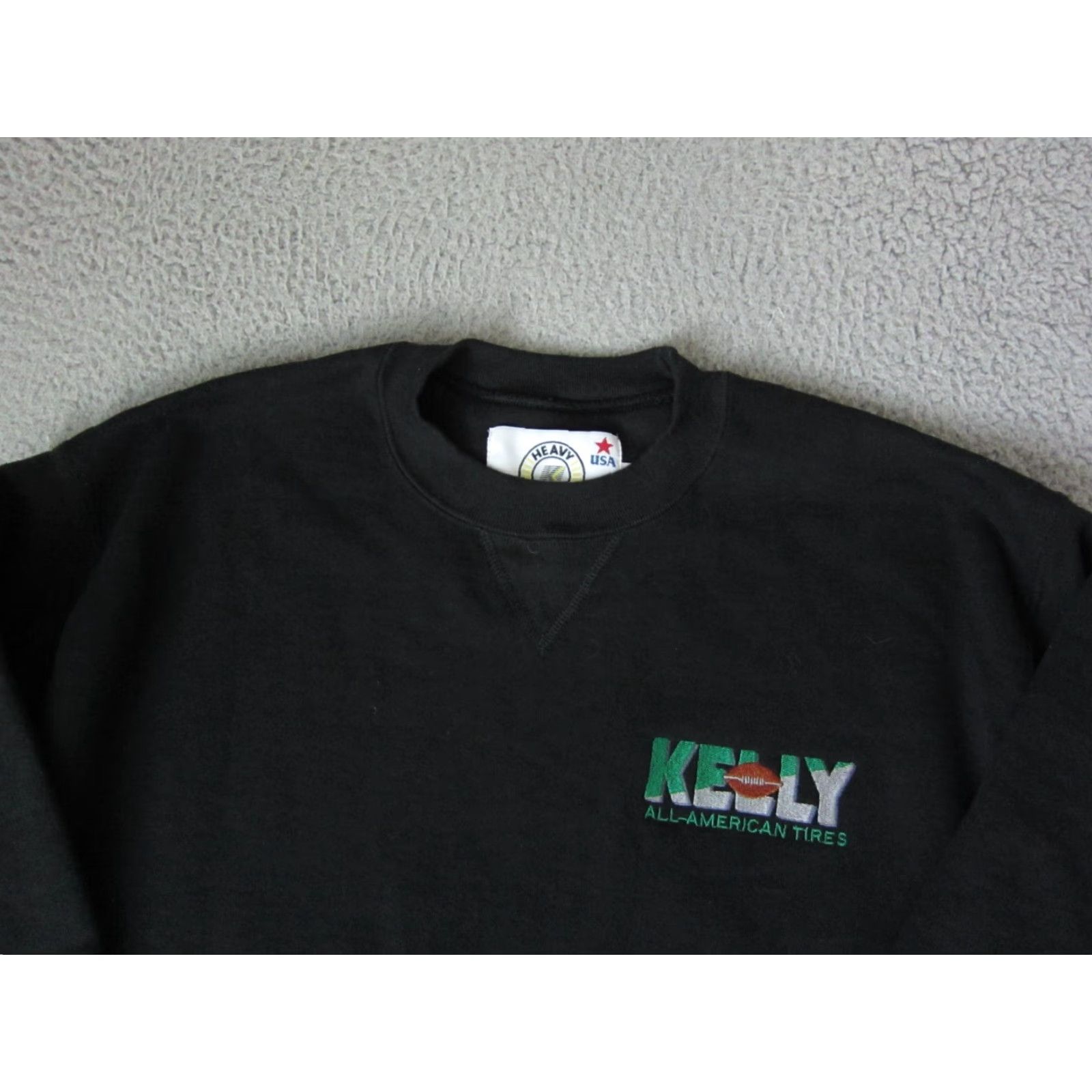 Vintage Vintage K Products Sweatshirt Mens L Black 90s Made in USA Pullover Crew Neck Cotton Polyester Fleece Sweatshirt Size US L / EU 52-54 / 3 - 2 Thumbnail