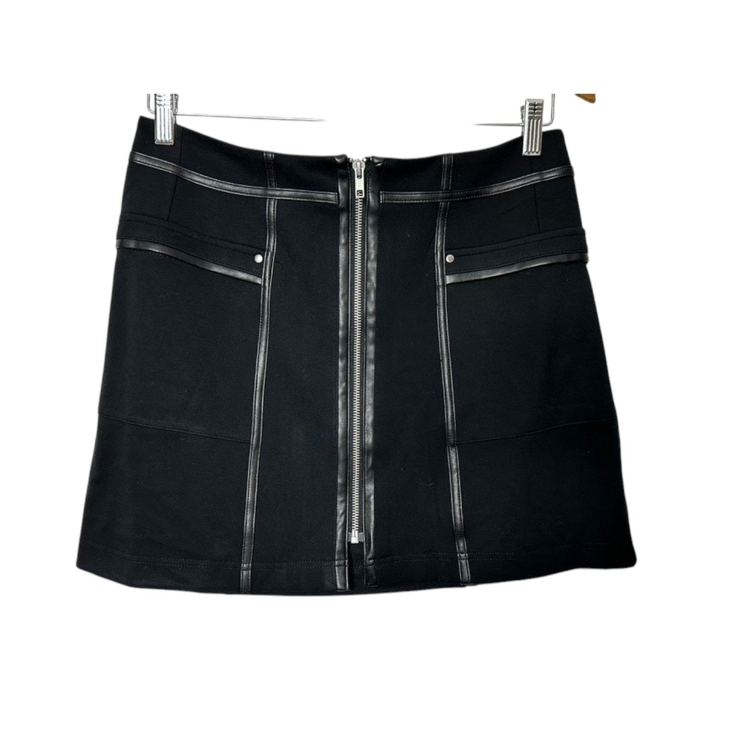 Central Park West Central Park West Black Zip Front Mini Skirt Medium NEW Size 28" / US 6 / IT 42 - 4 Thumbnail